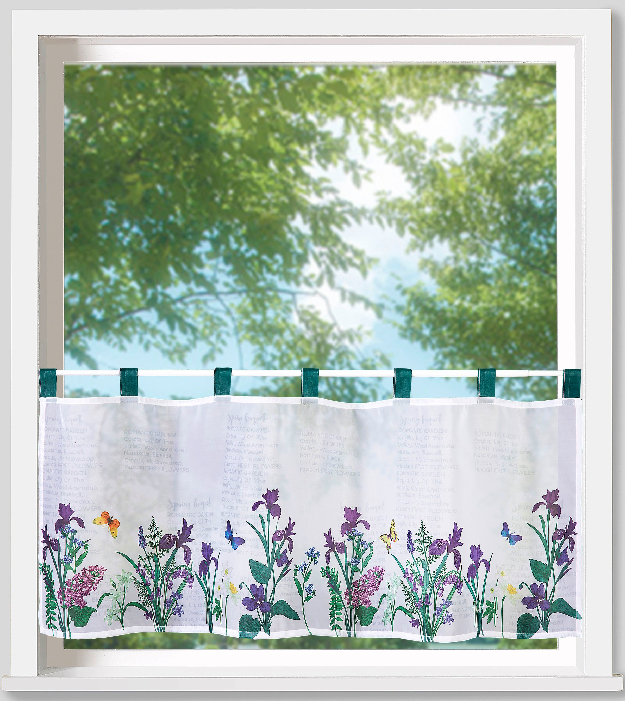 Weckbrodt Scheibengardine "Violet" Schlaufen 1 Stk. tlg. Bistro, Voile, flo günstig online kaufen