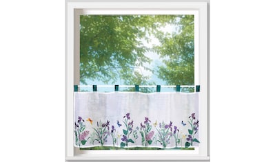 Scheibengardine »Violet«, (1 St.), Bistro, Gardine, Voile, floral, geblümt, transparent
