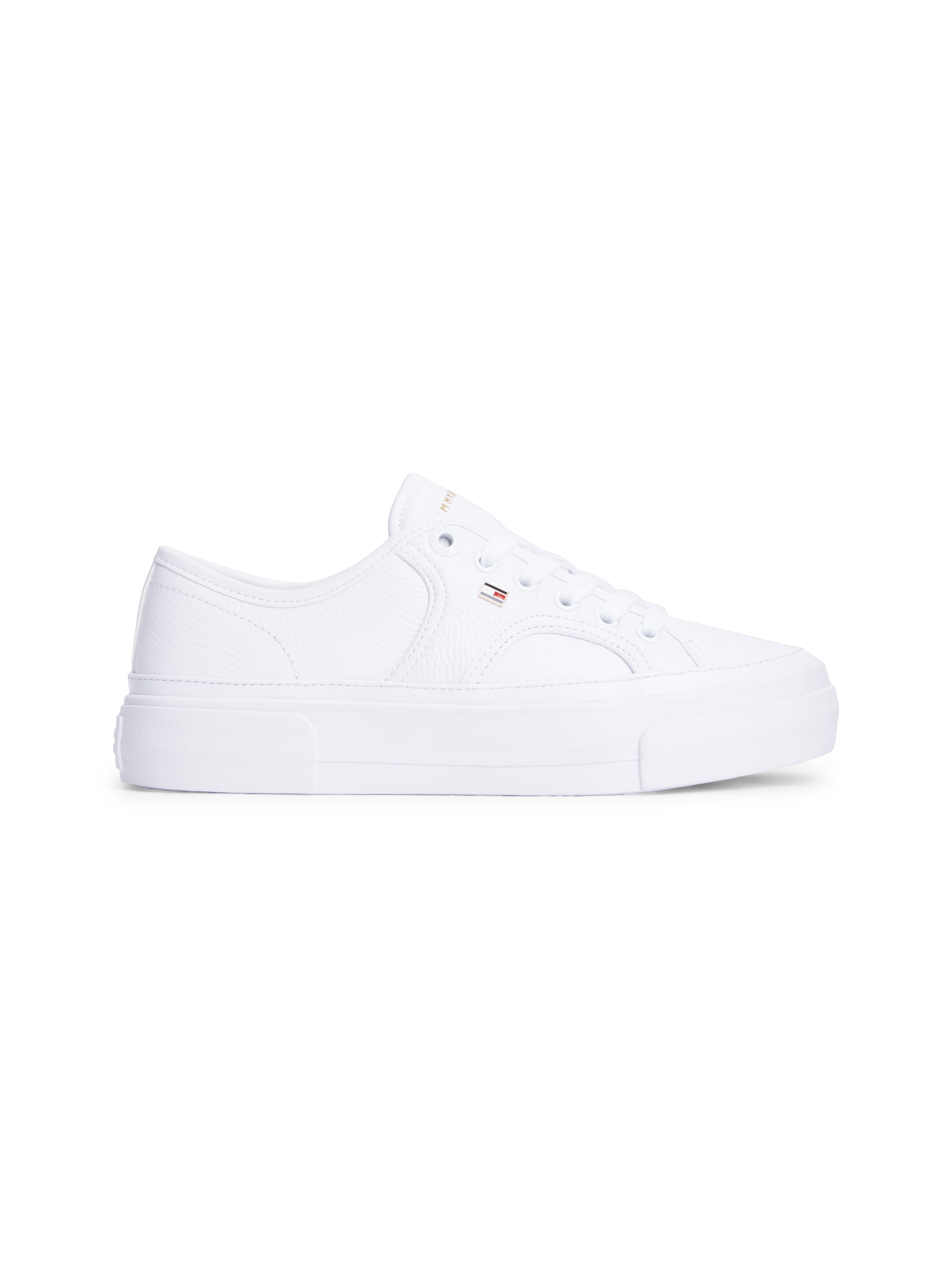 Tommy Hilfiger Plateausneaker »PLATFORM VULC SNEAKER PIPING LTR«  Freizeitschuh, Halbschuh, Schnürschuh mit seitlichem Flaggen-Element