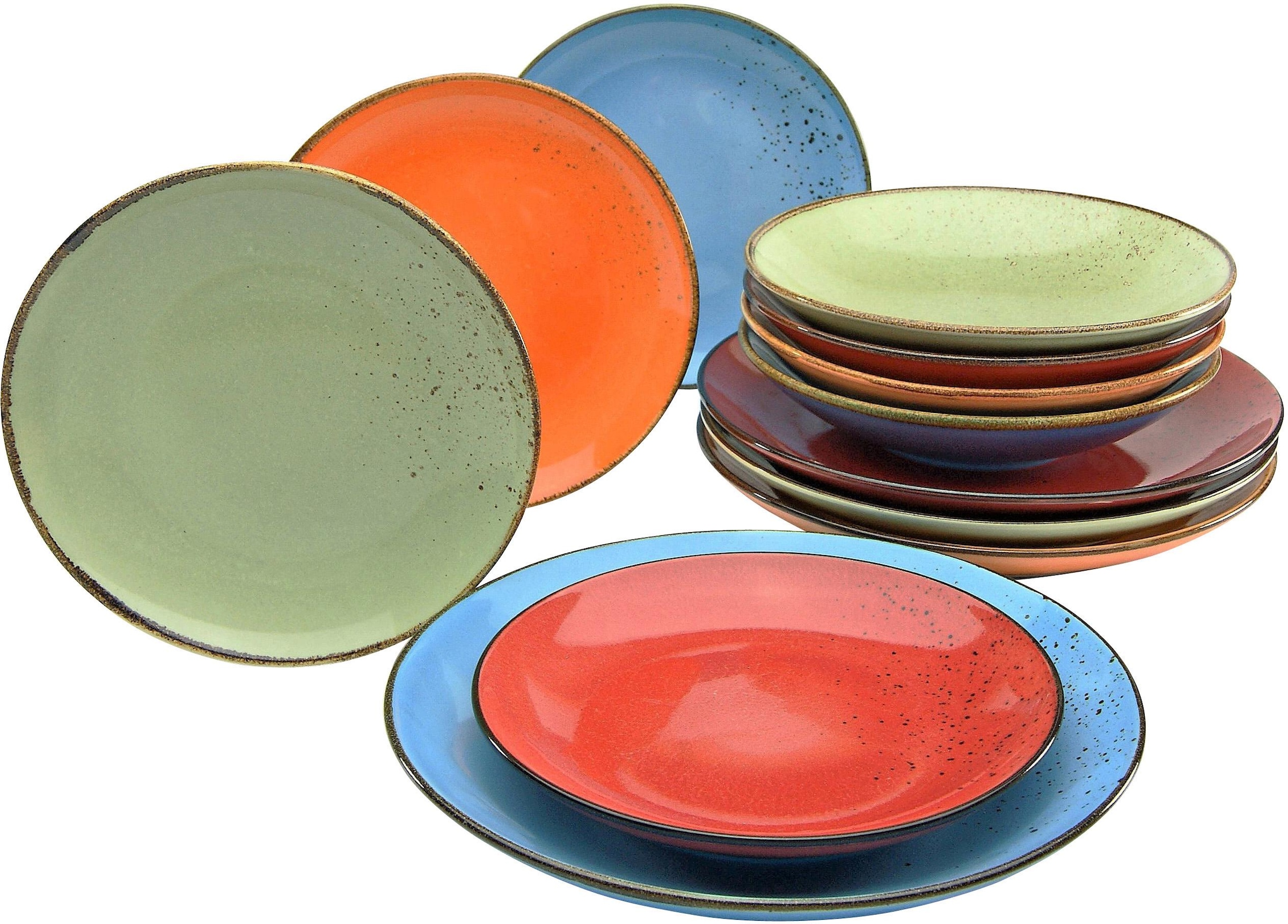 CreaTable Tafelservice "Geschirr-Set NATURE COLLECTION Mediterran" Teller S günstig online kaufen