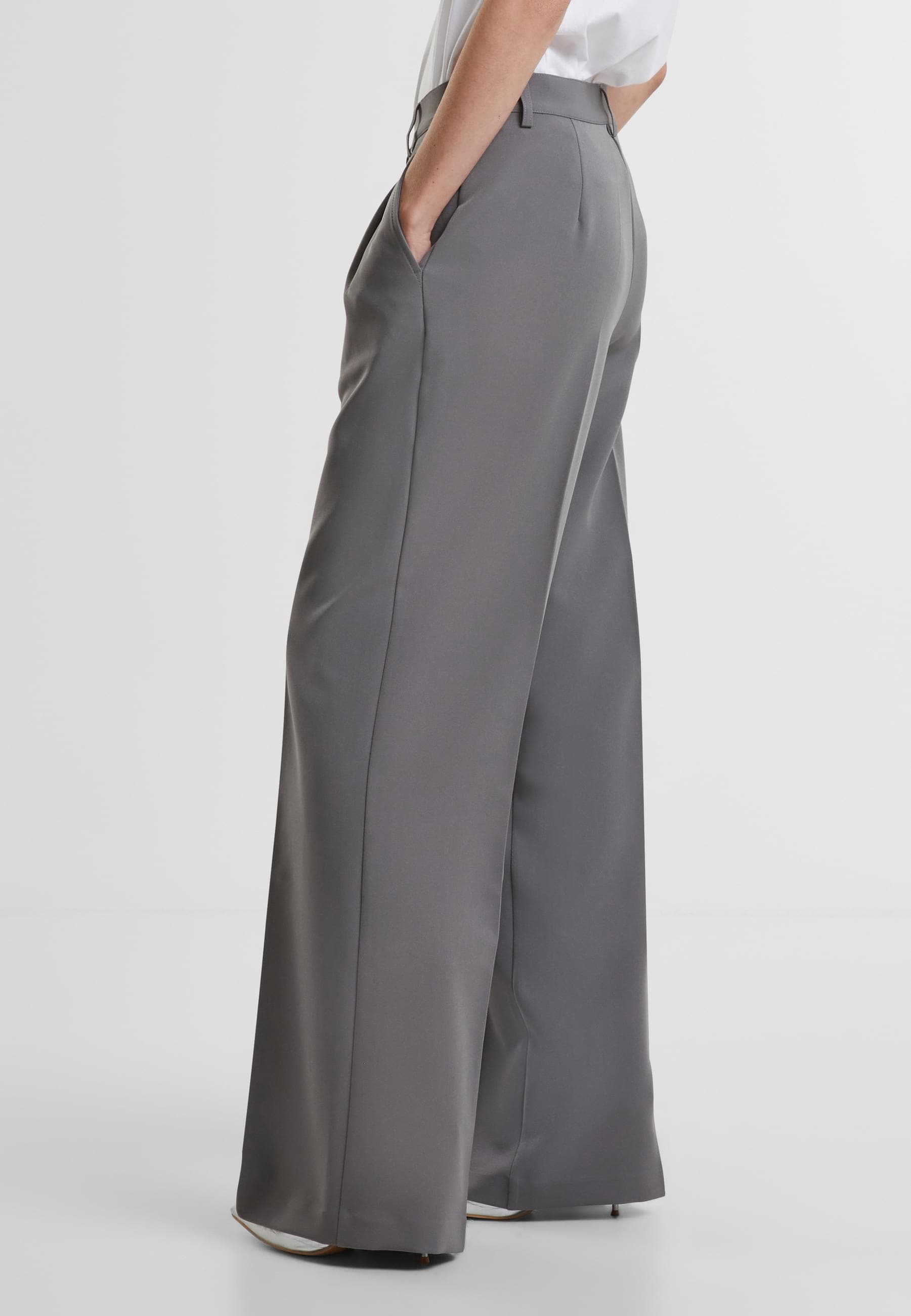 URBAN CLASSICS Stoffhose »Urban Classics Ladies Wide Leg Trousers«, (1 tlg.)
