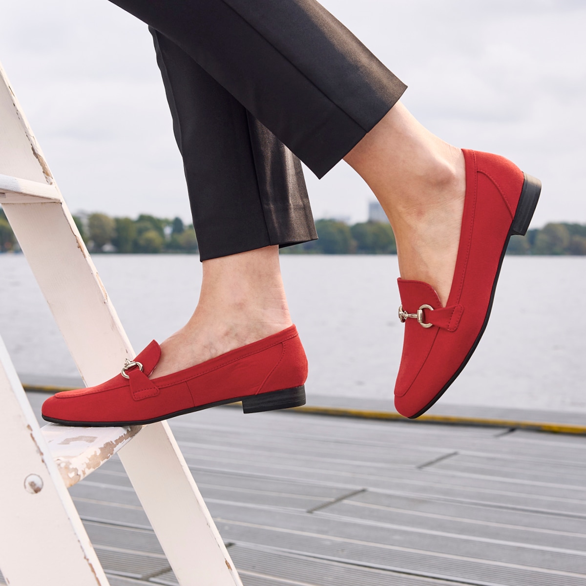 MARCO TOZZI Slipper, Blockabsatz, Loafer, Businessschuh mit Schmuckspange