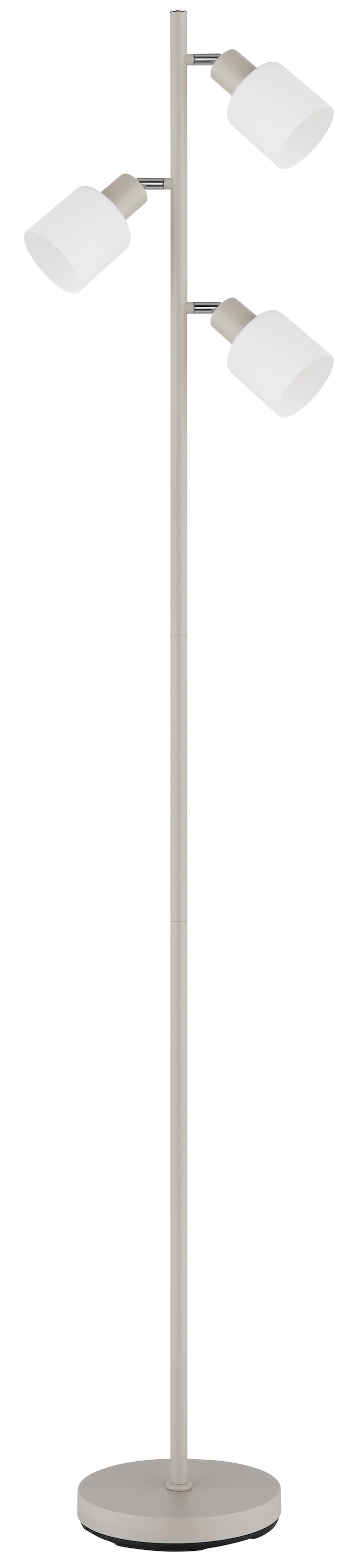 GLOBO LIGHTING Stehlampe »TRENT« E14 1 Stk. Sandfarbene Stehleuchte mit Chrom und Glas opal, dreh-/schwenkbar