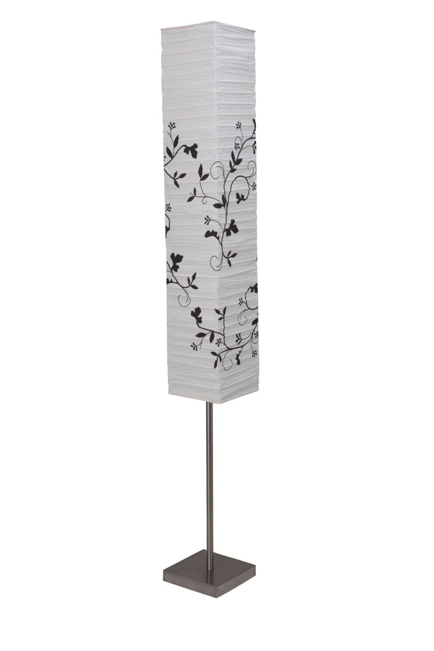 Brilliant Stehlampe »Nerva«, 2 flammig-flammig, 145 cm Höhe, 18 cm, 2 x  E14, Metall/Papier, eisen/weiß/grau Zweig | BAUR