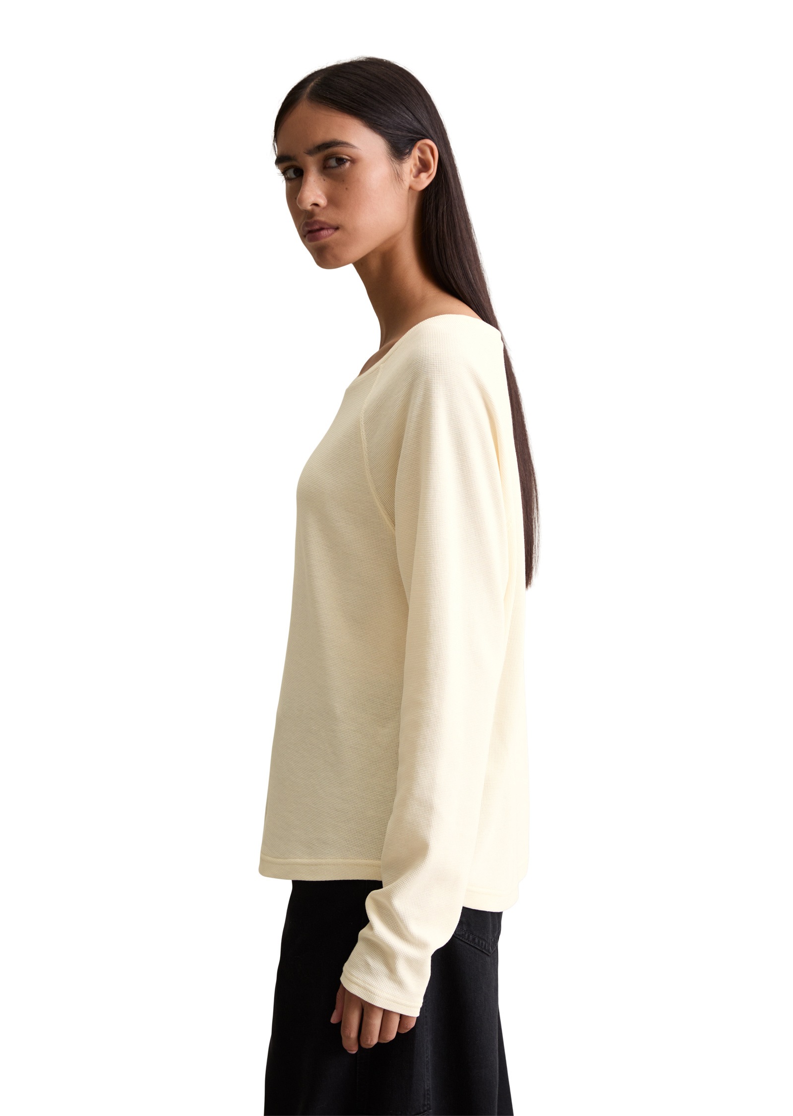 Marc OPolo DENIM Langarmshirt "aus weichem Waffle-Jersey" günstig online kaufen