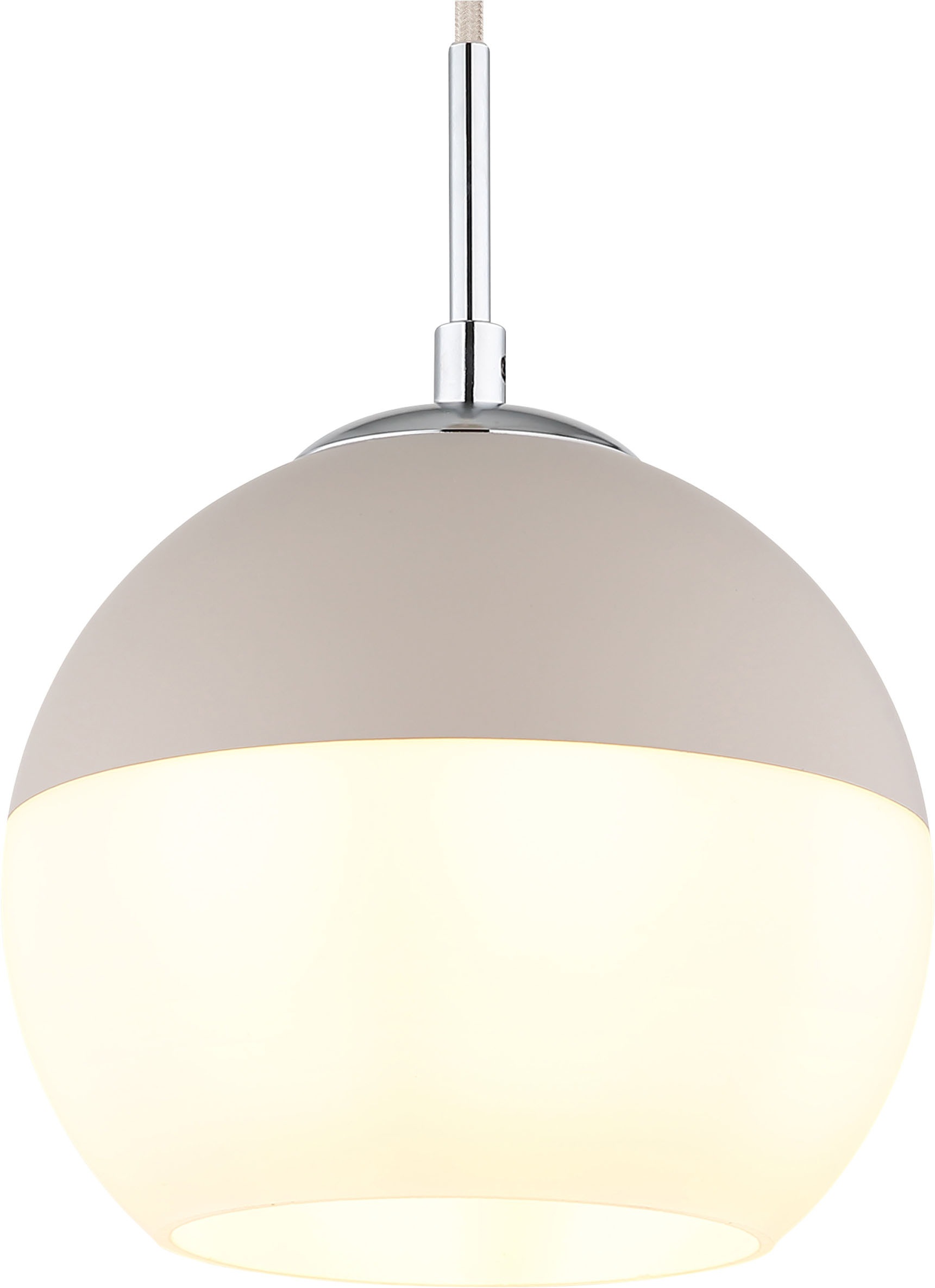 GLOBO LIGHTING Hängeleuchte »RAGUSA« E27 1 Stk. sandfarbene Glas-Pendelleuchte, Opalglas, 1xE27, Ø200mm