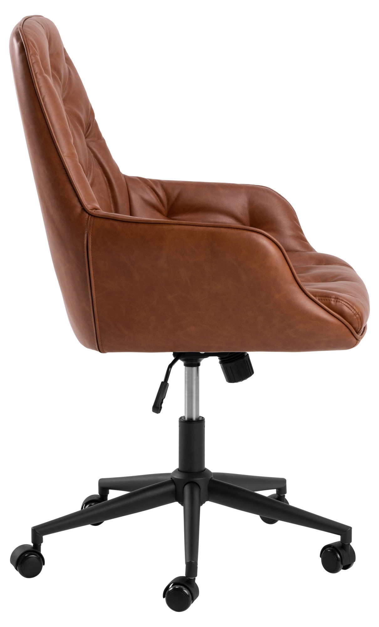 ACTONA GROUP Schreibtischstuhl »Erik«, Schreibtischstuhl, PU retro Cognac, 5 Stern Gestell matt schwarz