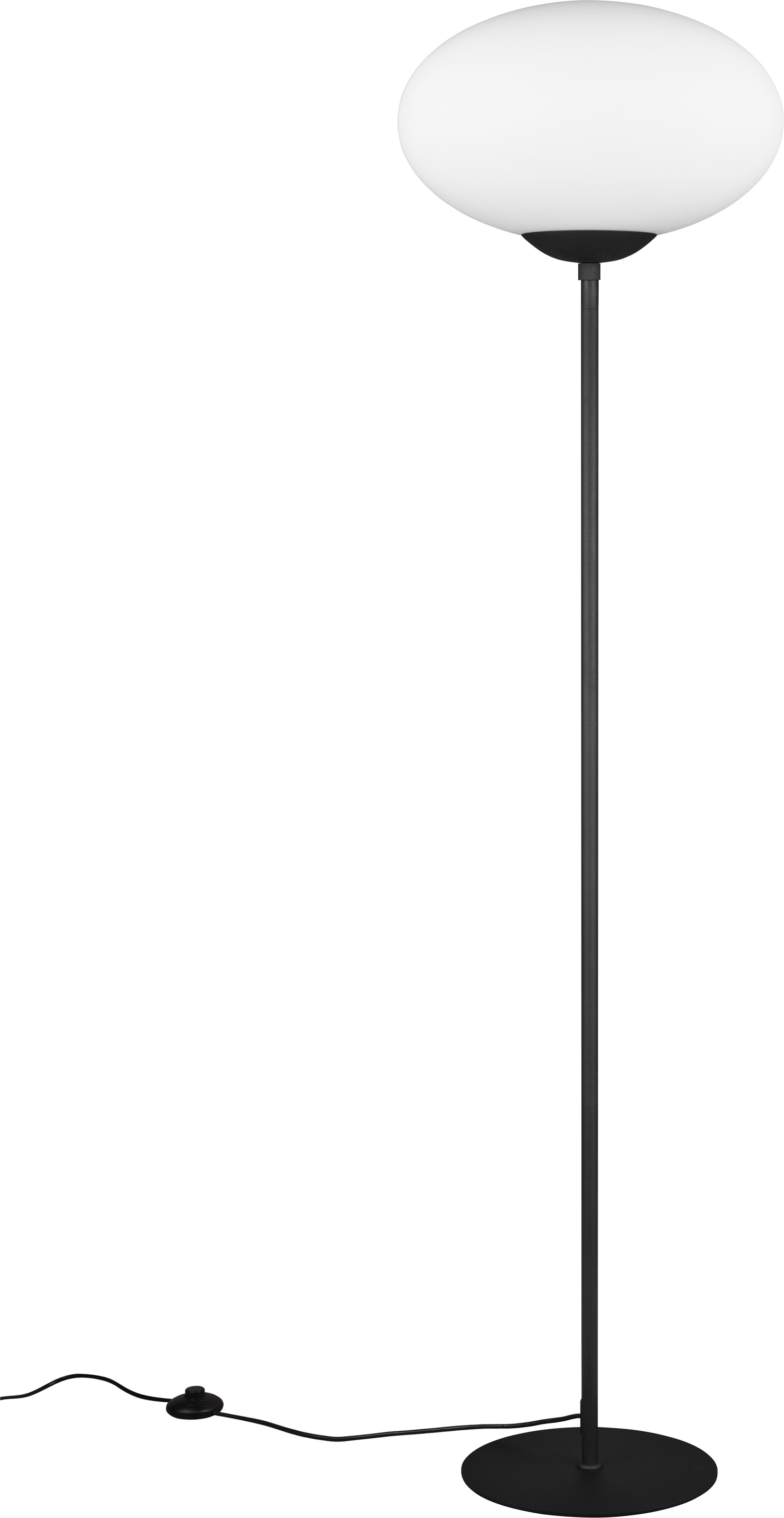 TRIO Leuchten Stehlampe »FOMENTO, Stehleuchte mit Glasschirm Ø 40cm, exkl 1x E27 max 40W« E27 1 Stk. warmweiß - kaltweiß Stehleuchte Metall mit Glas Lampenschirm, Glas opalweiß Höhe 150cm