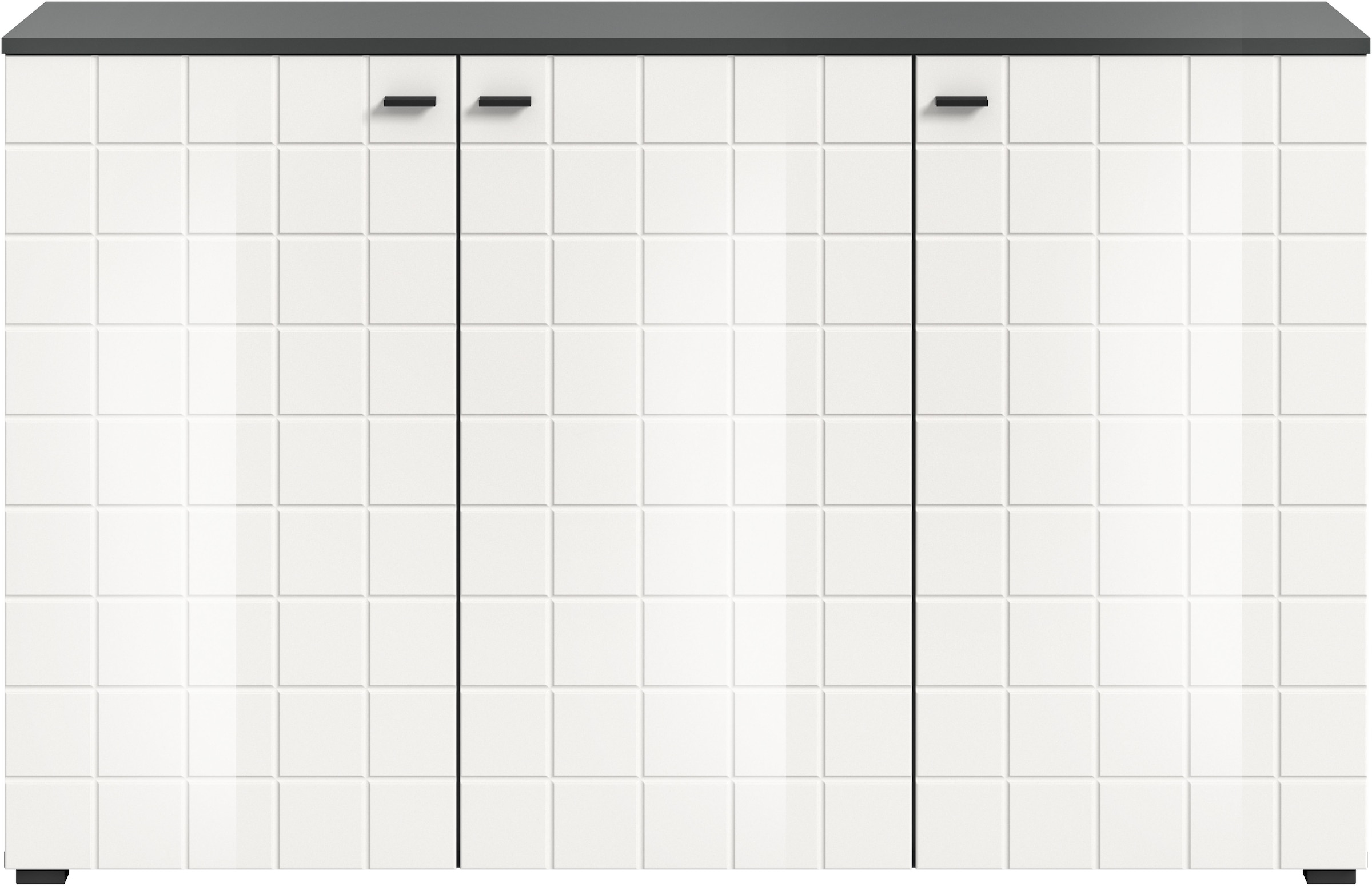 INOSIGN Sideboard »Gora, Breite 138 cm, gefräste Front in Waffeloptik hochglanz«, Kommode, Schrank, Anrichte