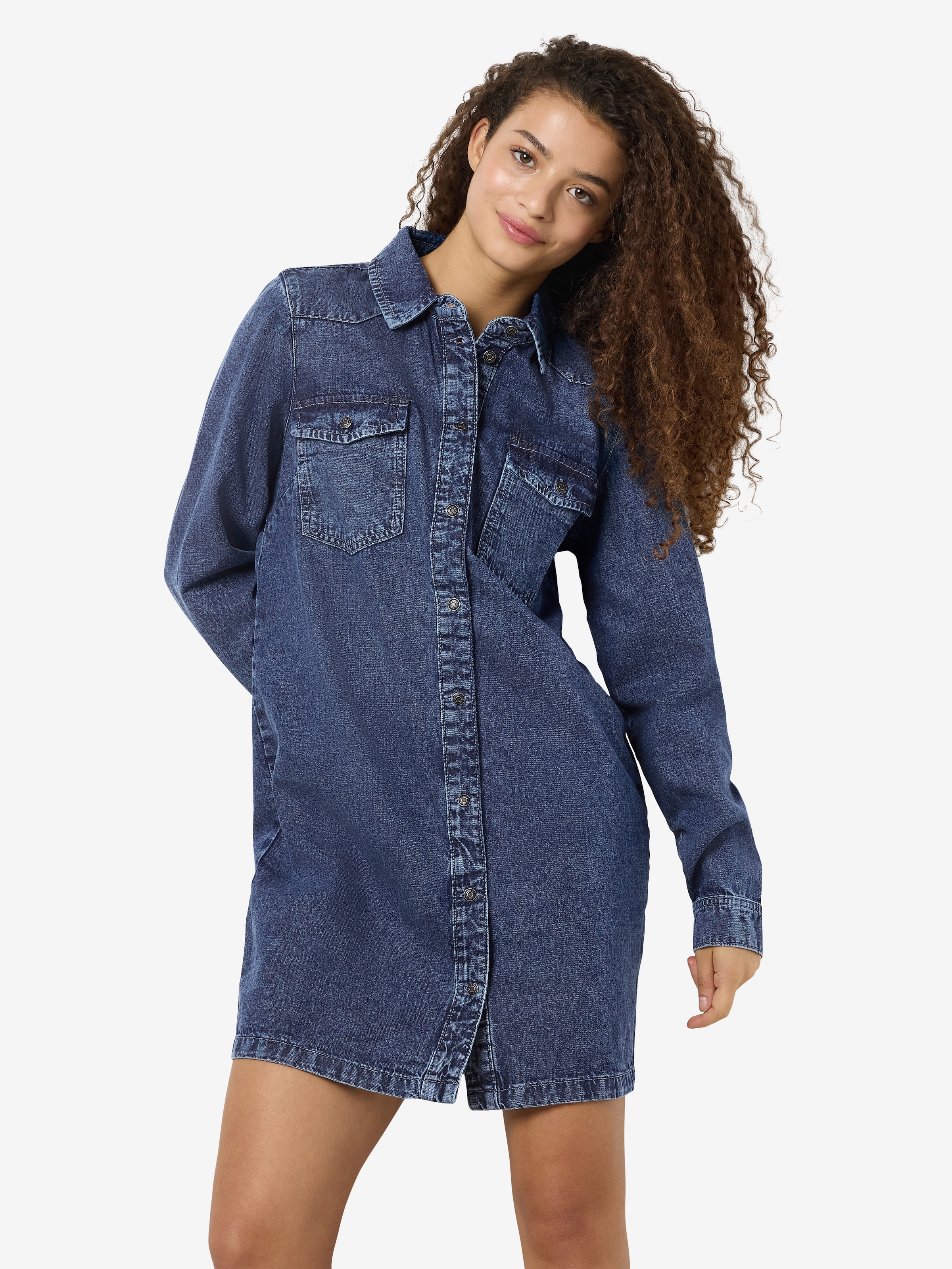 Noisy may Jeanskleid »NMNEW SIGNE L/S DENIM DRESS VI002MB LX« Brusttaschen