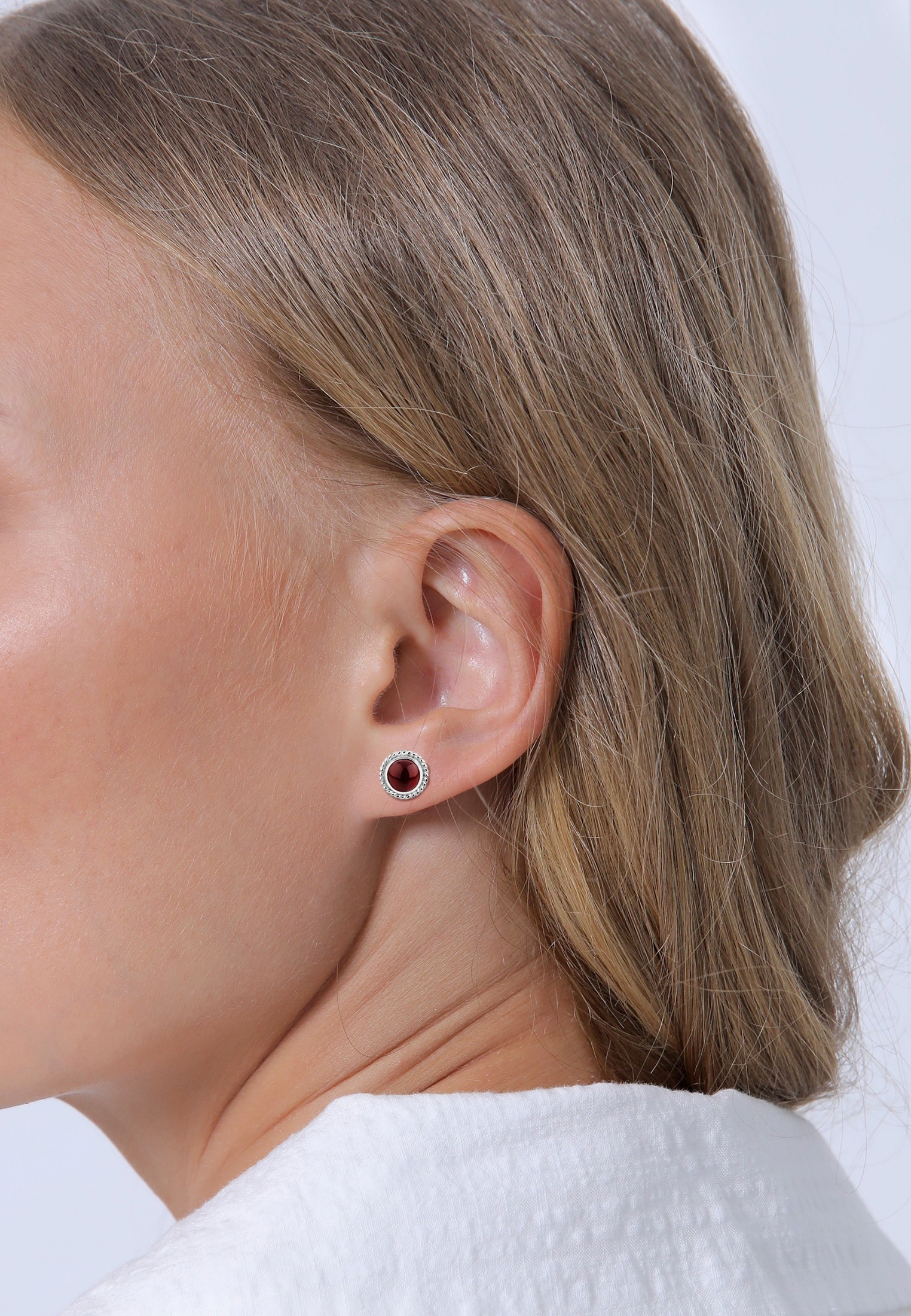 Nenalina Paar Ohrstecker »Ohrringe Granat Geburtsstein Januar Trend Edel 925 Silber«