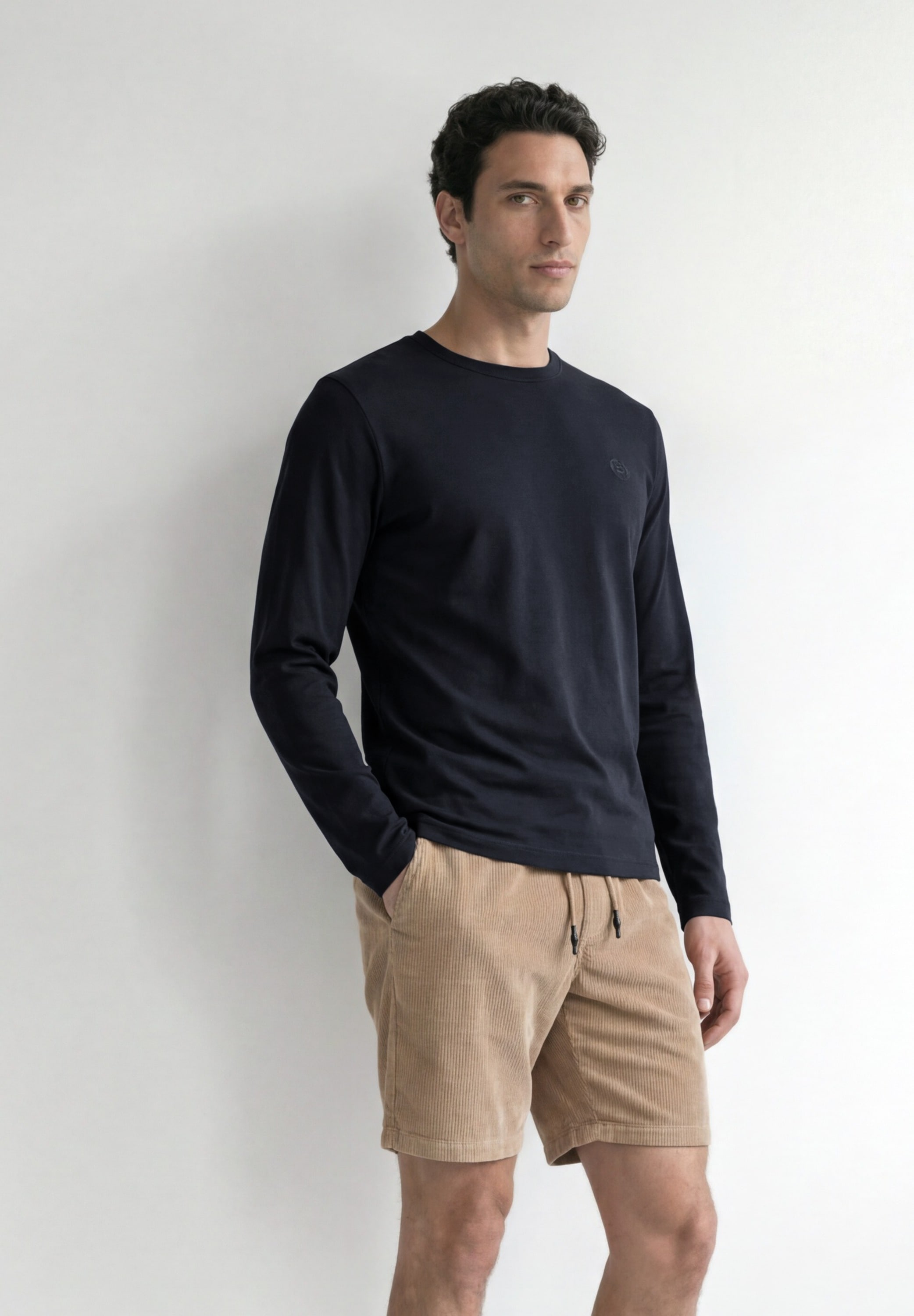 STREET ONE MEN Langarmshirt aus reiner Baumwolle