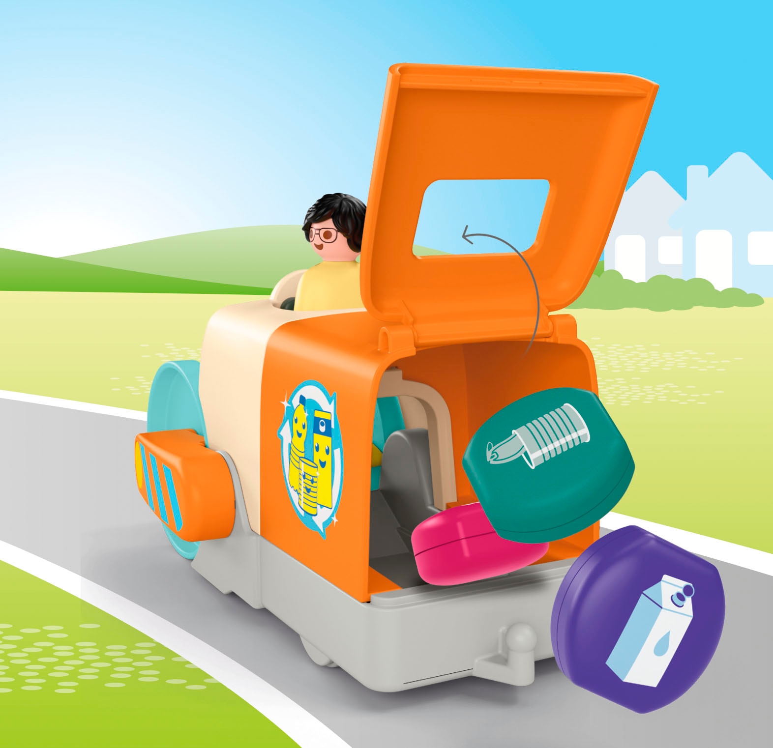 Playmobil® Konstruktions-Spielset »Spaßiges Müllsammelfahrzeug (71774), Junior«, (5 St.), Made in Europe