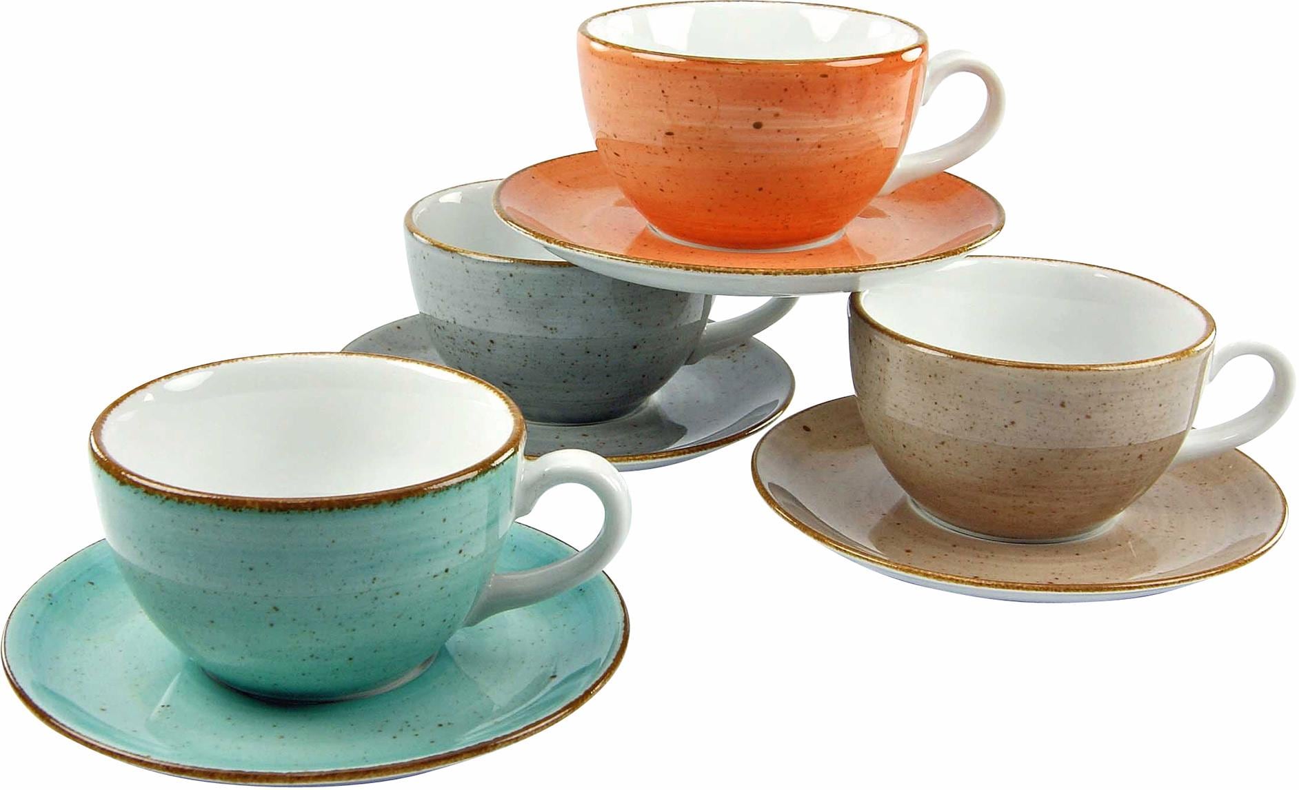 VINTAGE Untertassen BAUR 4 kaufen tlg.), 4 CreaTable Tassen (Set, »Kaffeetasse Cappuccinotasse Tassen, Set, NATURE«, 8 |