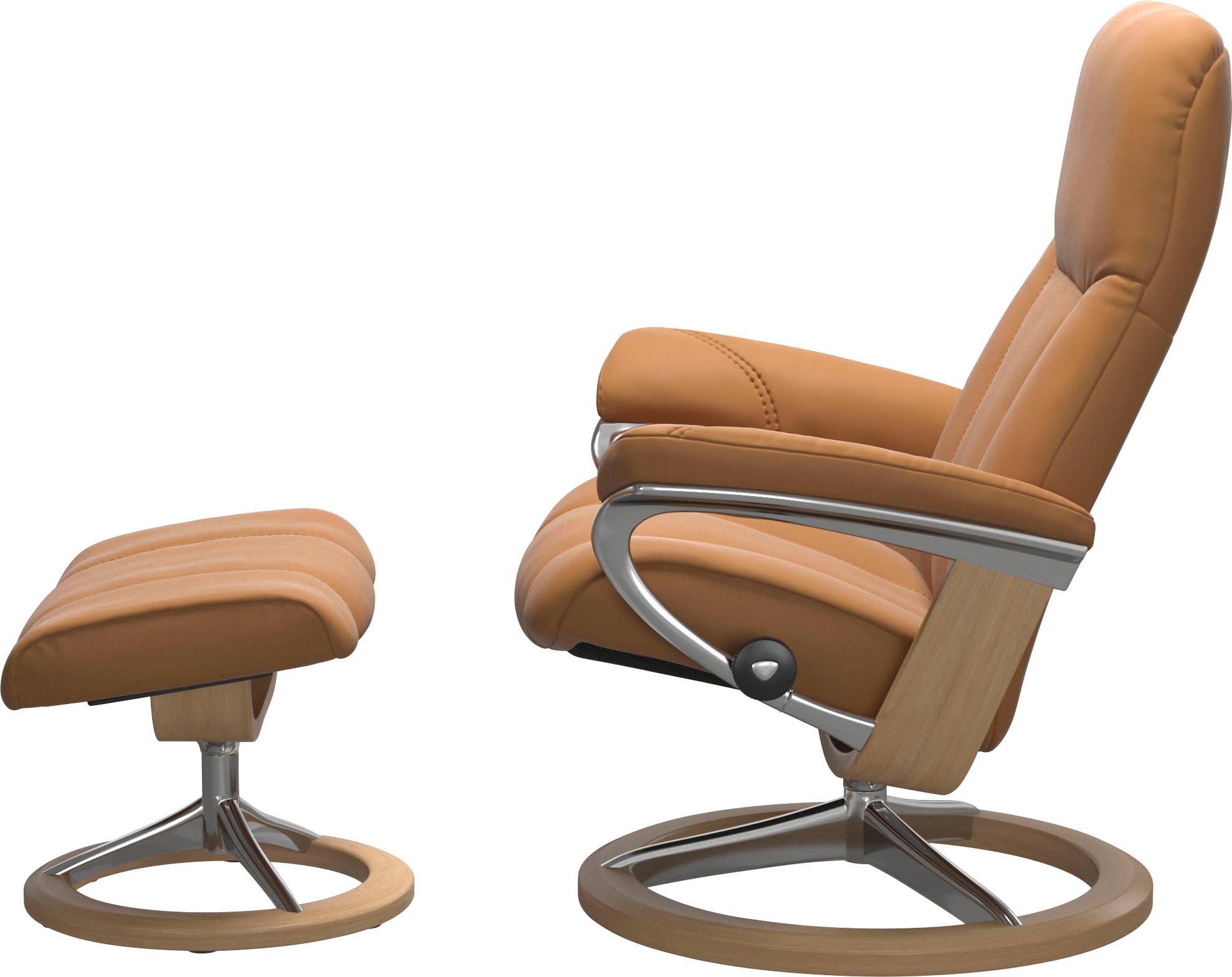 Stressless® Relaxsessel »Consul«, (Set, Relaxsessel mit Hocker), mit Hocker, mit Signature Base, Größe L, Gestell Eiche