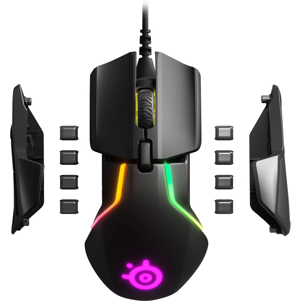 SteelSeries Gaming-Maus »Bundle Rival 600 + QcK Large Cyberpunk Edition«, kabelgebunden