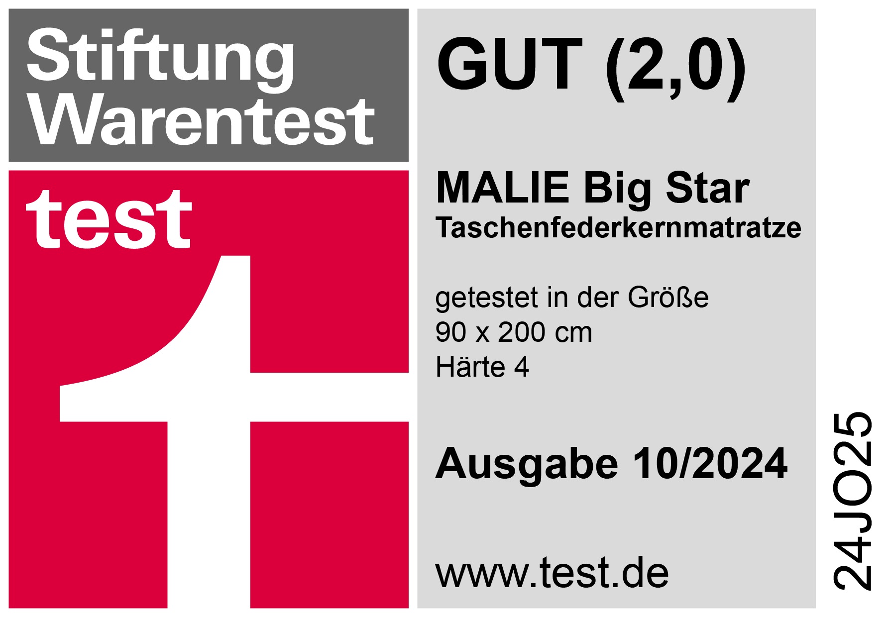 Malie Taschenfederkernmatratze »Big Star, 5 Zonen Matratze 90x200 cm, 140x200 cm & weitere Größen«, 22 cm hoch, 448 Federn, (1 St., 1-tlg.), 22 cm hoch, Matratze H2/H3/H4, ergonomisch, atmungsaktiv