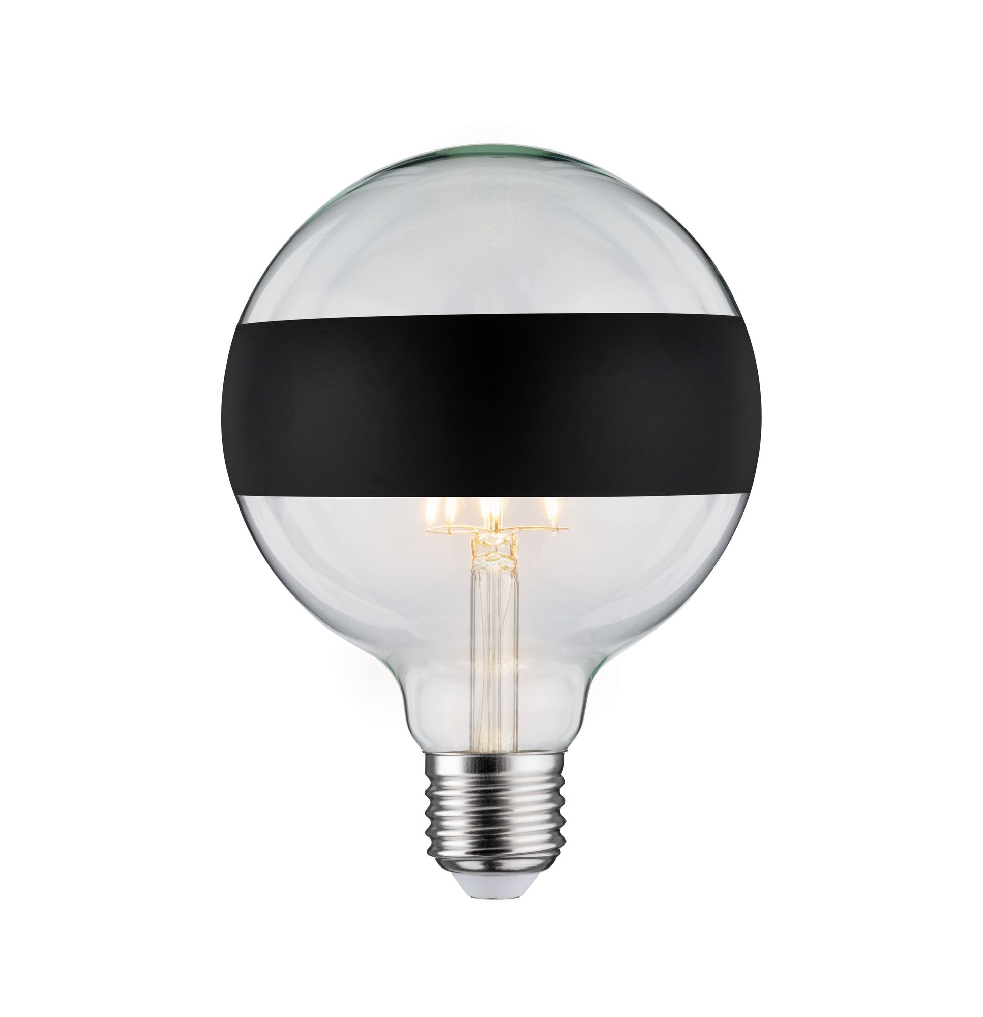 Globe 6,5 Watt E27 Ringspiegel Schwarz matt Warmweiß LED-Leuchtmittel, Warmweiß