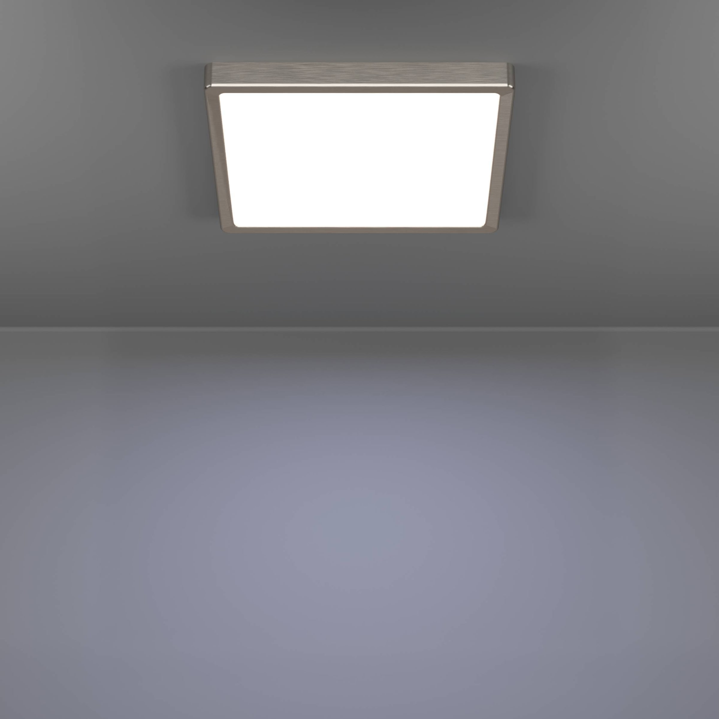 EGLO Aufbauleuchte »Fueva 6 Deckenleuchte, Metall und Kunststoff, Deckenbeleuchtung, Lampe« LED-Modul 1 Stk. Kaltweiß | Neutralweiß | Warmweiß Aufbauleuchte - L29 x B29 x H2,5 cm - nickel-matt - 13W inkl.