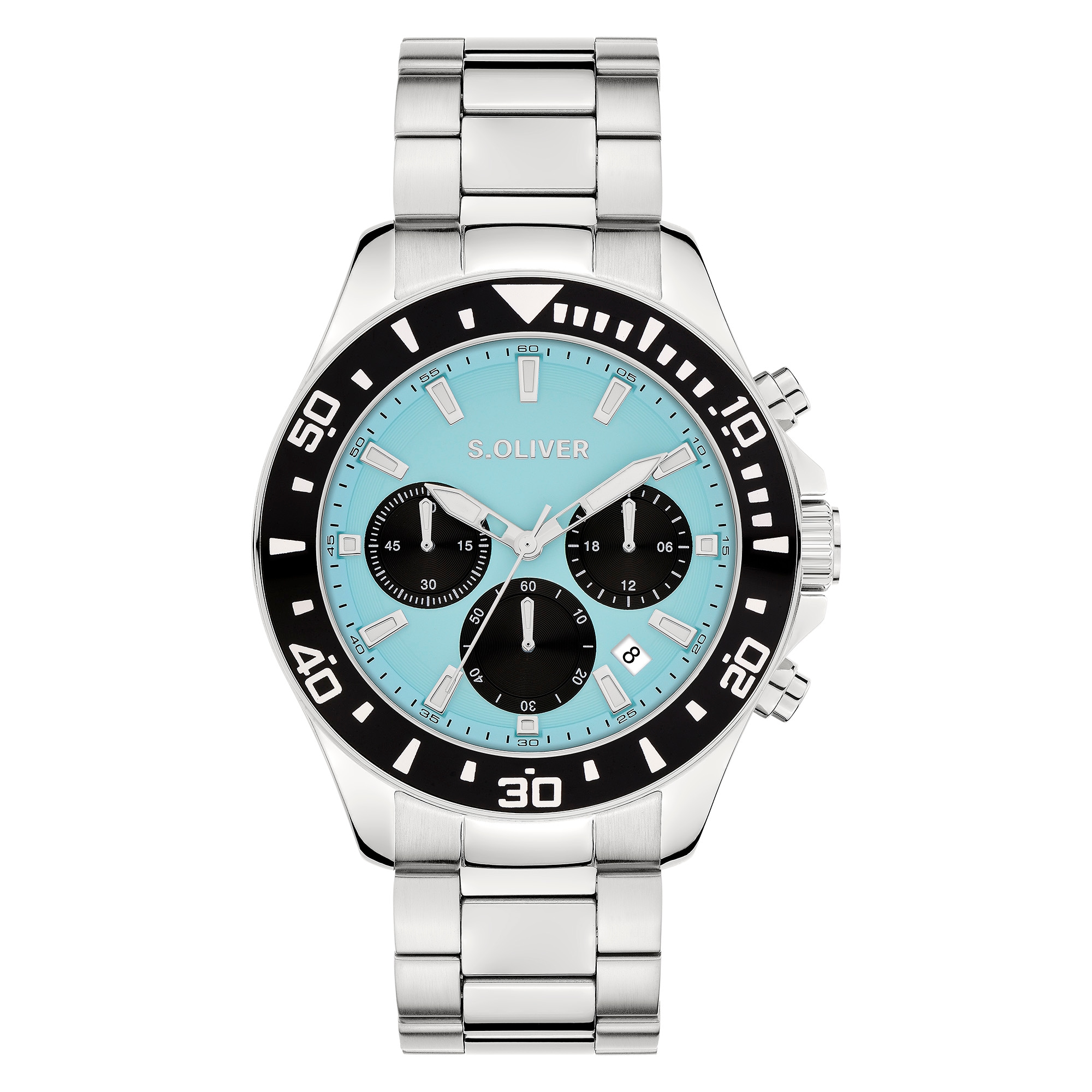 s.Oliver Chronograph »Solid Chrono« Quarzuhr, Armbanduhr, Herrenuhr, Edelstahlarmband, analog, Tag
