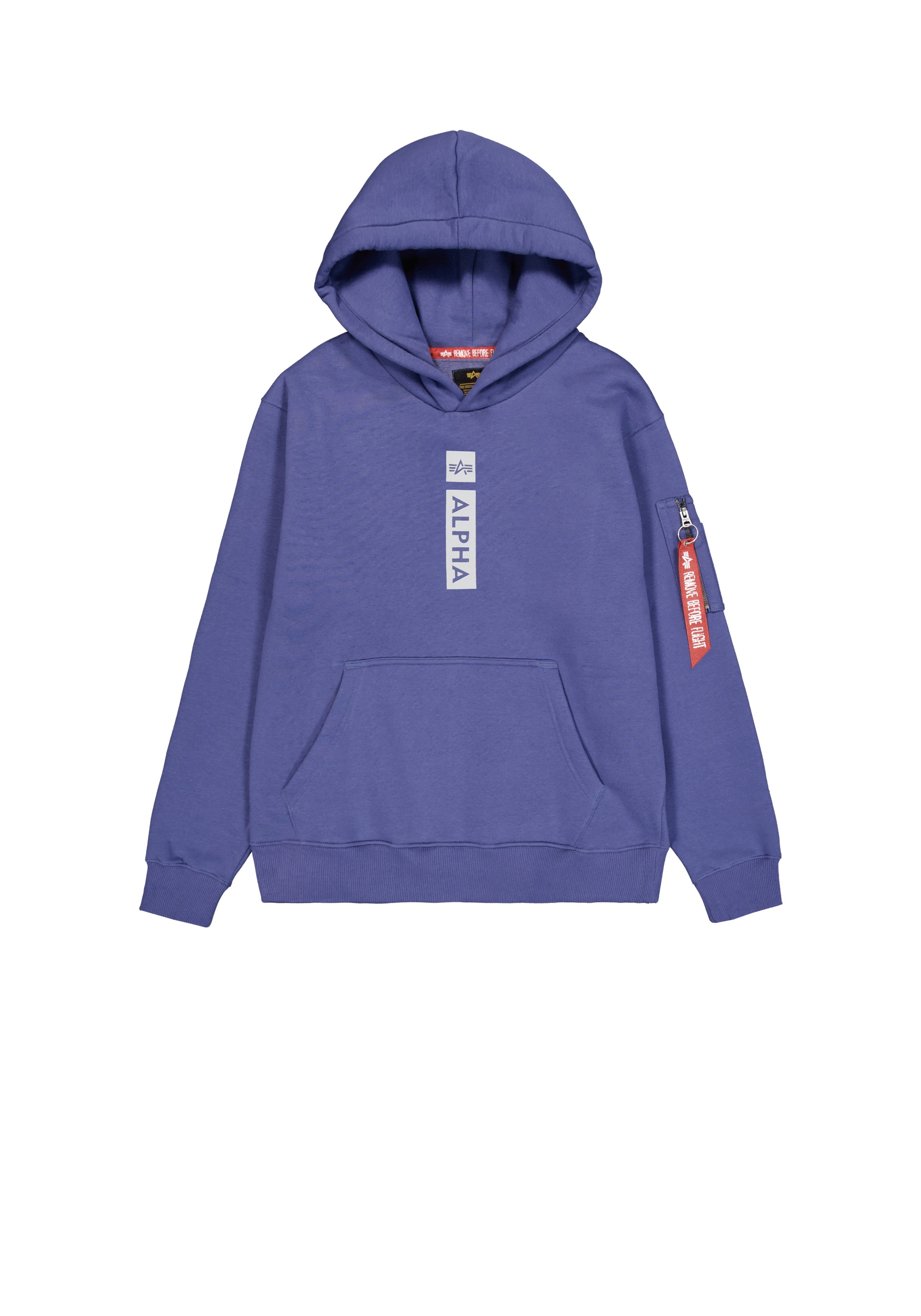 Hoodie ALPHA INDUSTRIES "Alpha Puff Print Hoodie", Herren, Gr. 3XL, night lila, Obermaterial: 80% Baumwolle, 20% Polyester, regular fit, Sweatshirts Hoodie