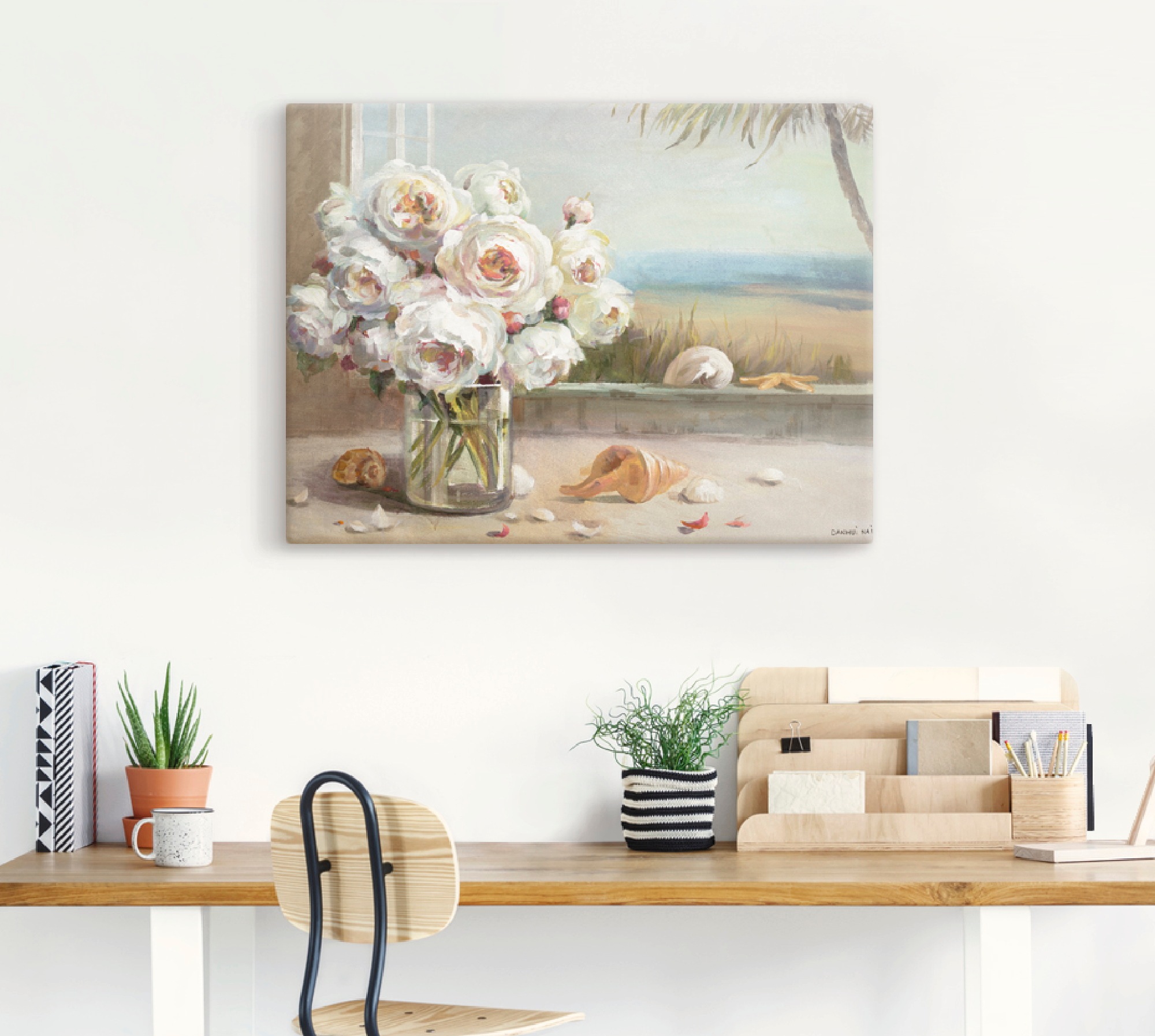 Artland Leinwandbild »Küsten Rosen II«, Blumen, (1 St.), auf Keilrahmen gespannt