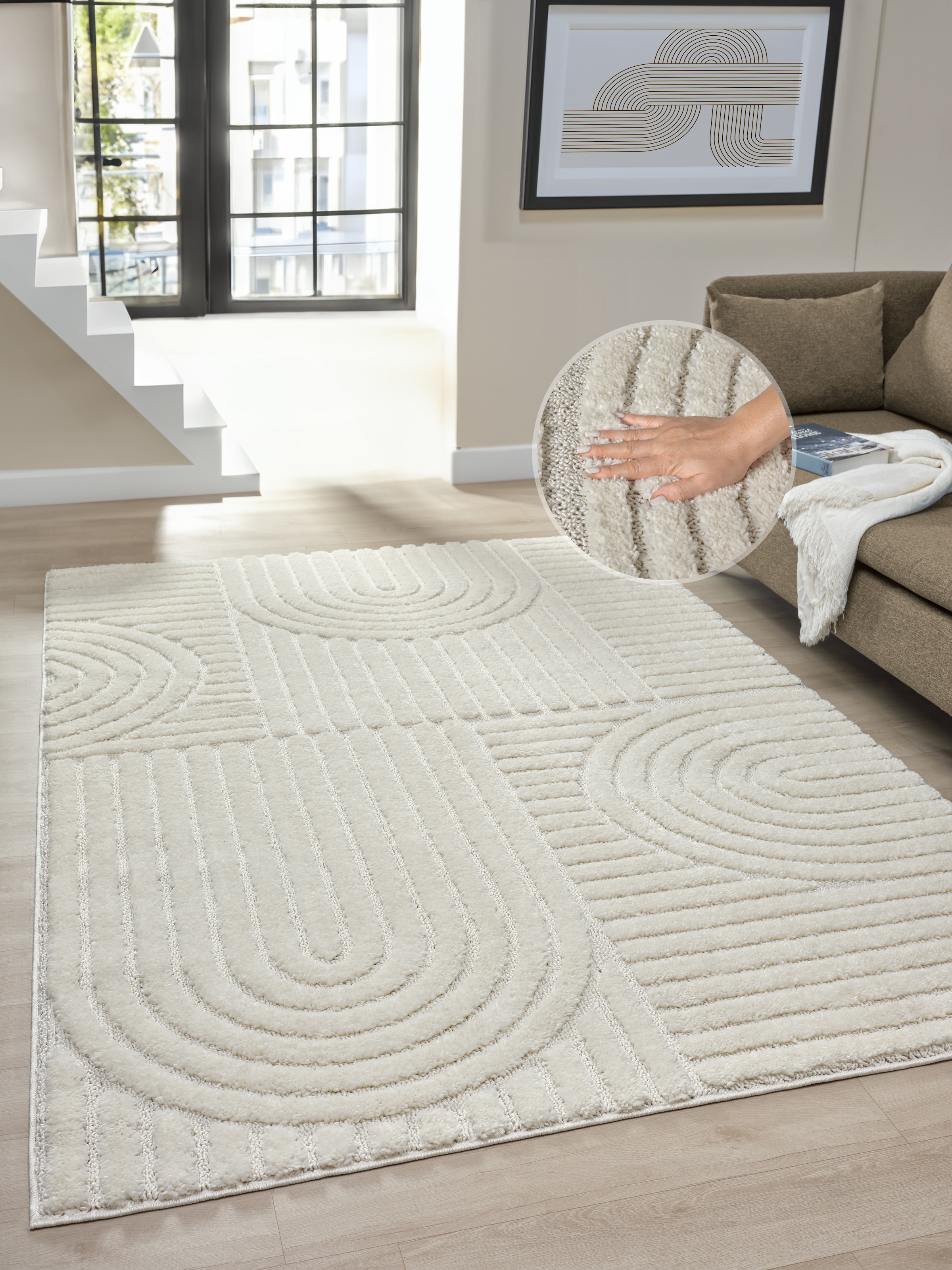OTTO home Teppich "Jonne" rechteckig 20 mm Höhe Boho Design, 3D Optik, Scan günstig online kaufen