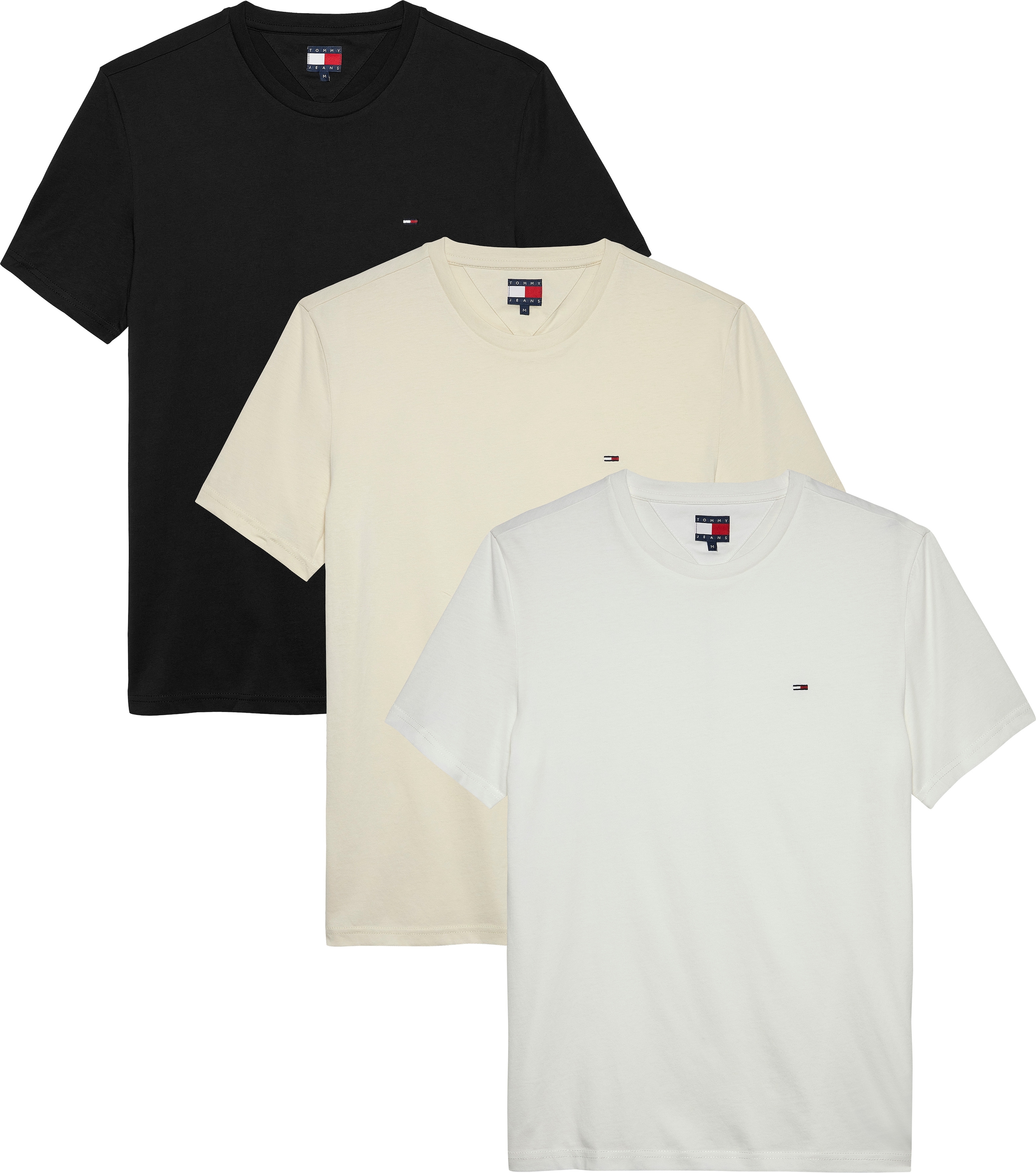 Tommy Jeans T-Shirt »TJM XSLIM 3 PACK TEE«, Mit Rundhalsausschnitt