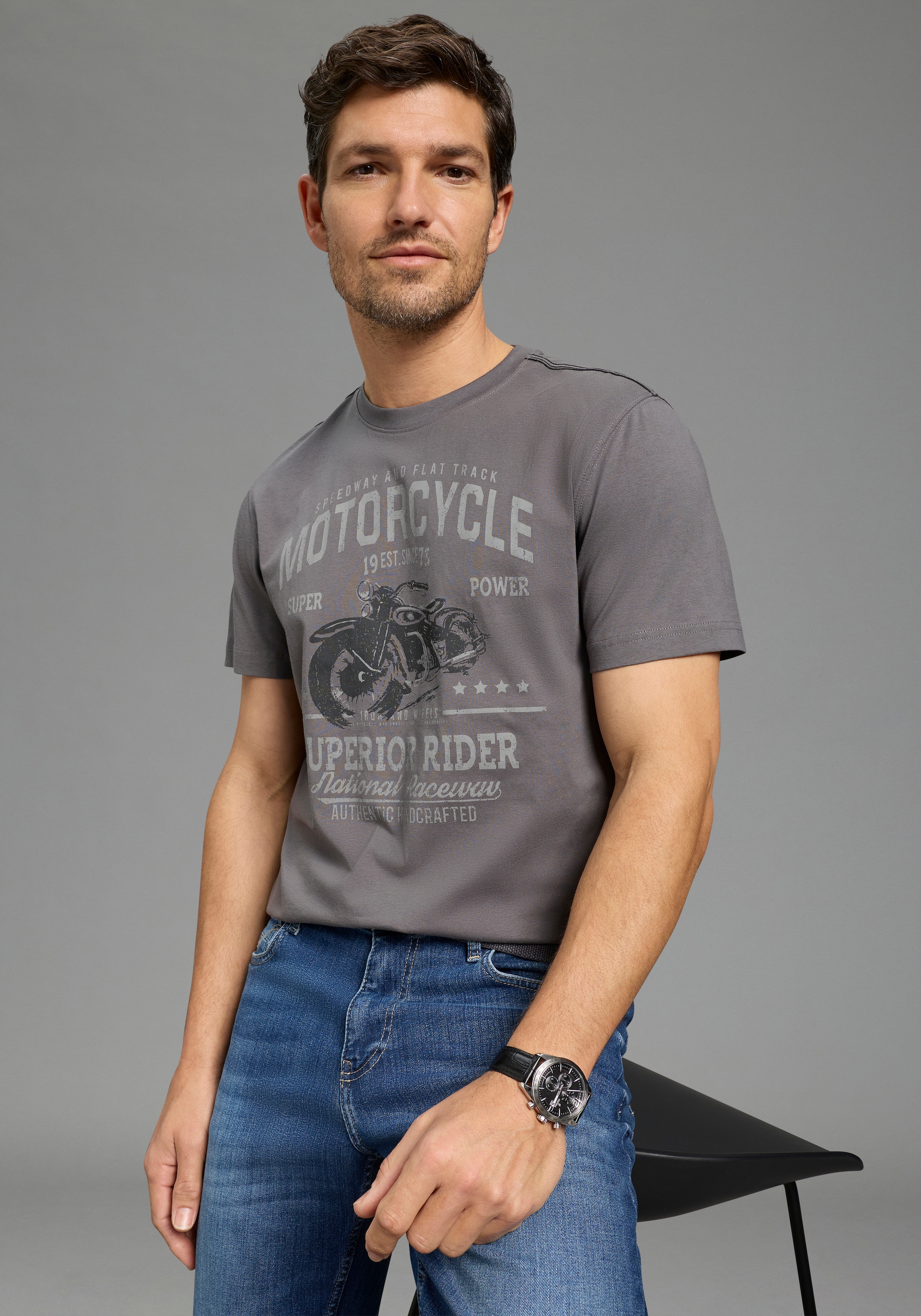 Arizona T-Shirt Kurzarm, lässige Passform, bedruckt, Rundhals, casual günstig online kaufen