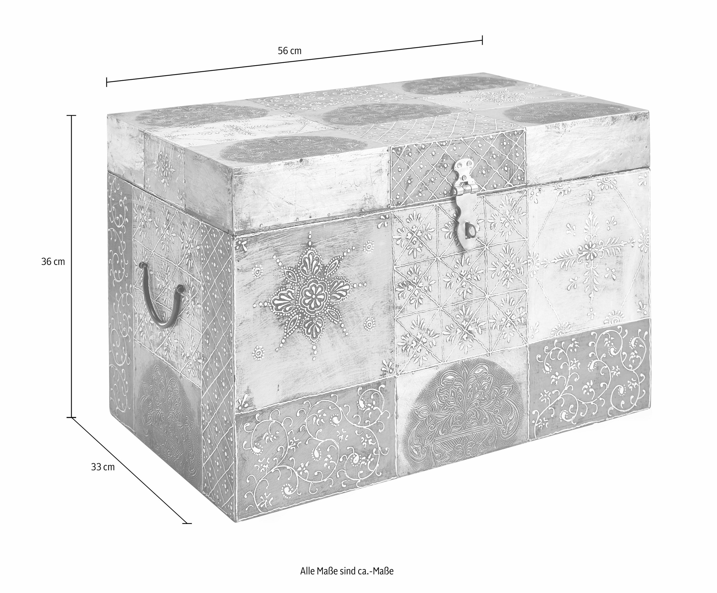 Home affaire Truhe, handbemalt, mit Metallverschluss | BAUR