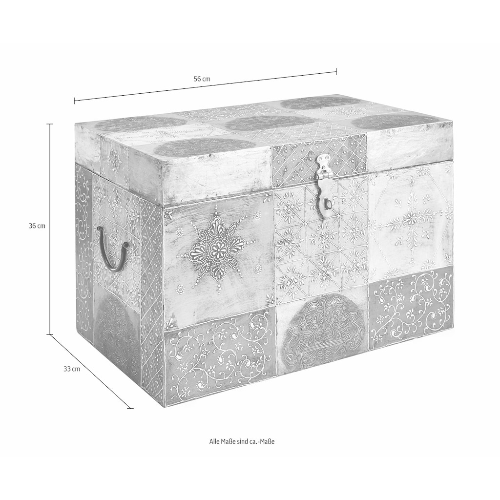 Home affaire Truhe, handbemalt, mit Metallverschluss