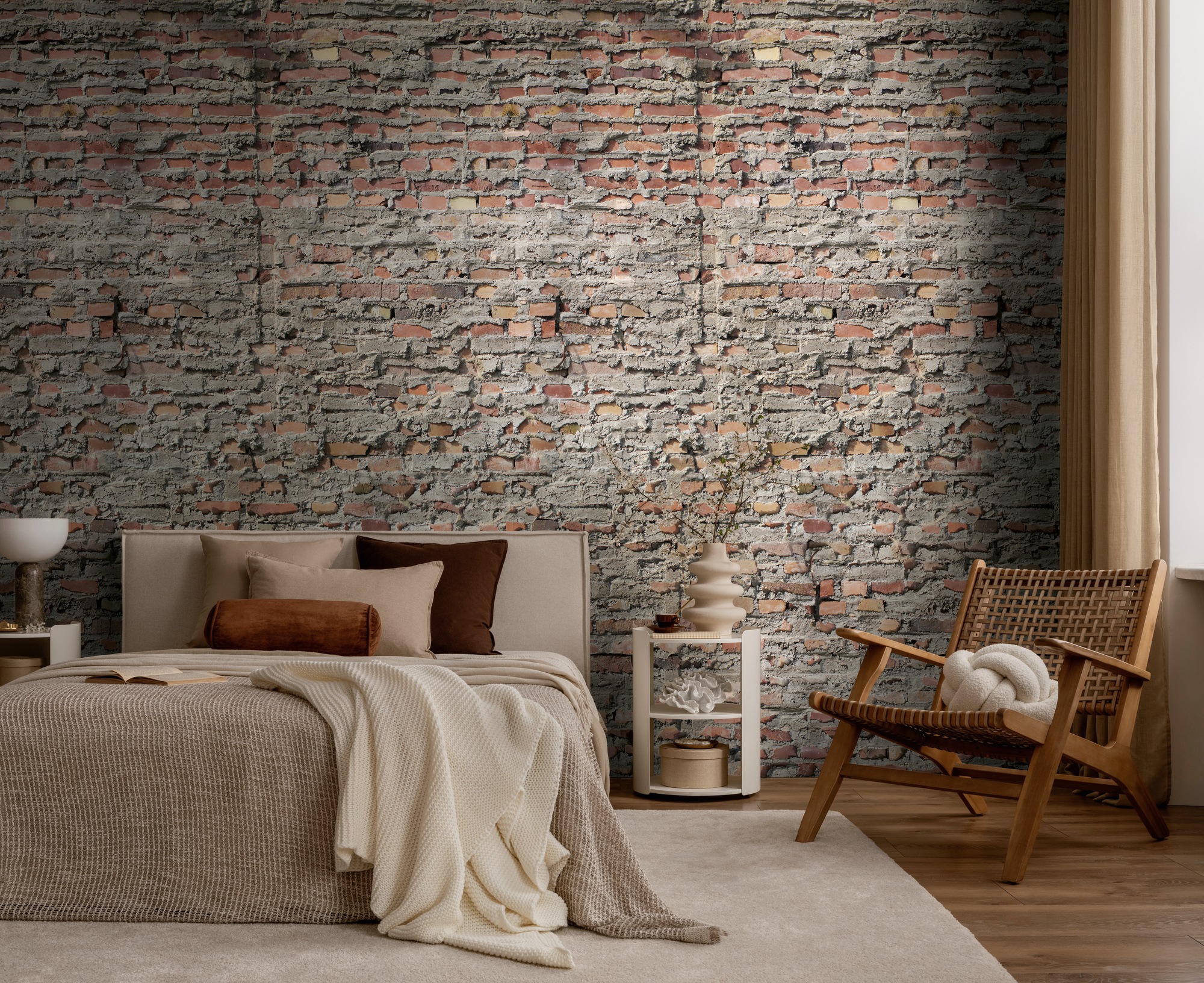 living walls Vliestapete "Vibes & Styles Urbanico – Industrial Brick Fototapete" 3D-Optik leicht strukturiert Backsteinoptik mit markanter Struktur und urbanem Loft-Charakter