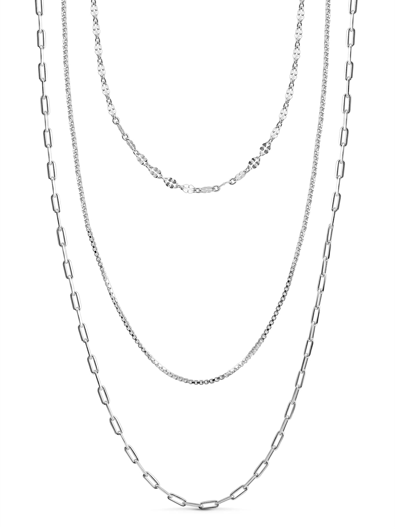 LADY Damen Kette ohne Anhänger, Silber 925 (Sterlingsilber), silber, Silber 925 (Sterlingsilber), Halsketten