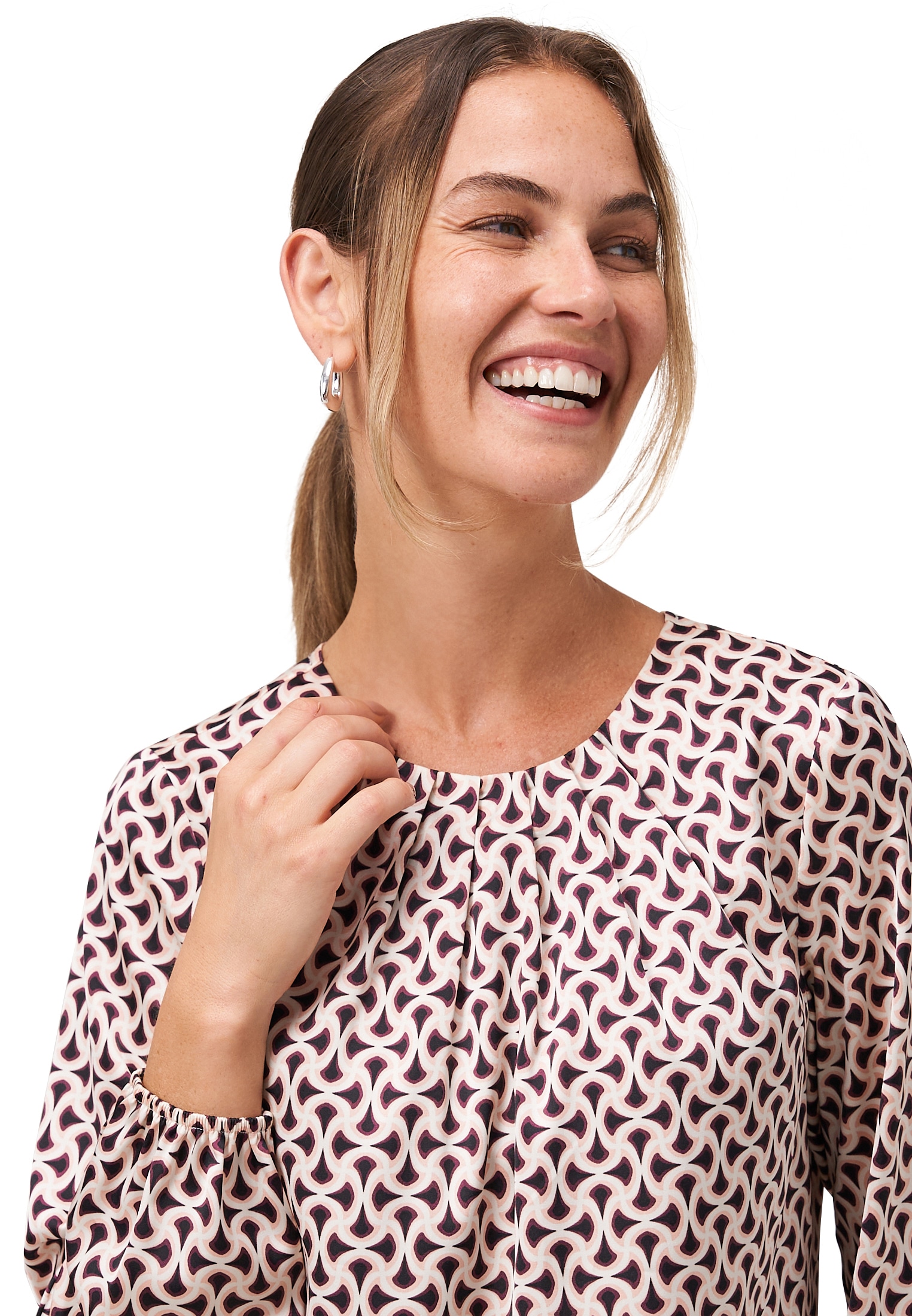 Zero Satinbluse »zero Damen Satinbluse mit Druck«