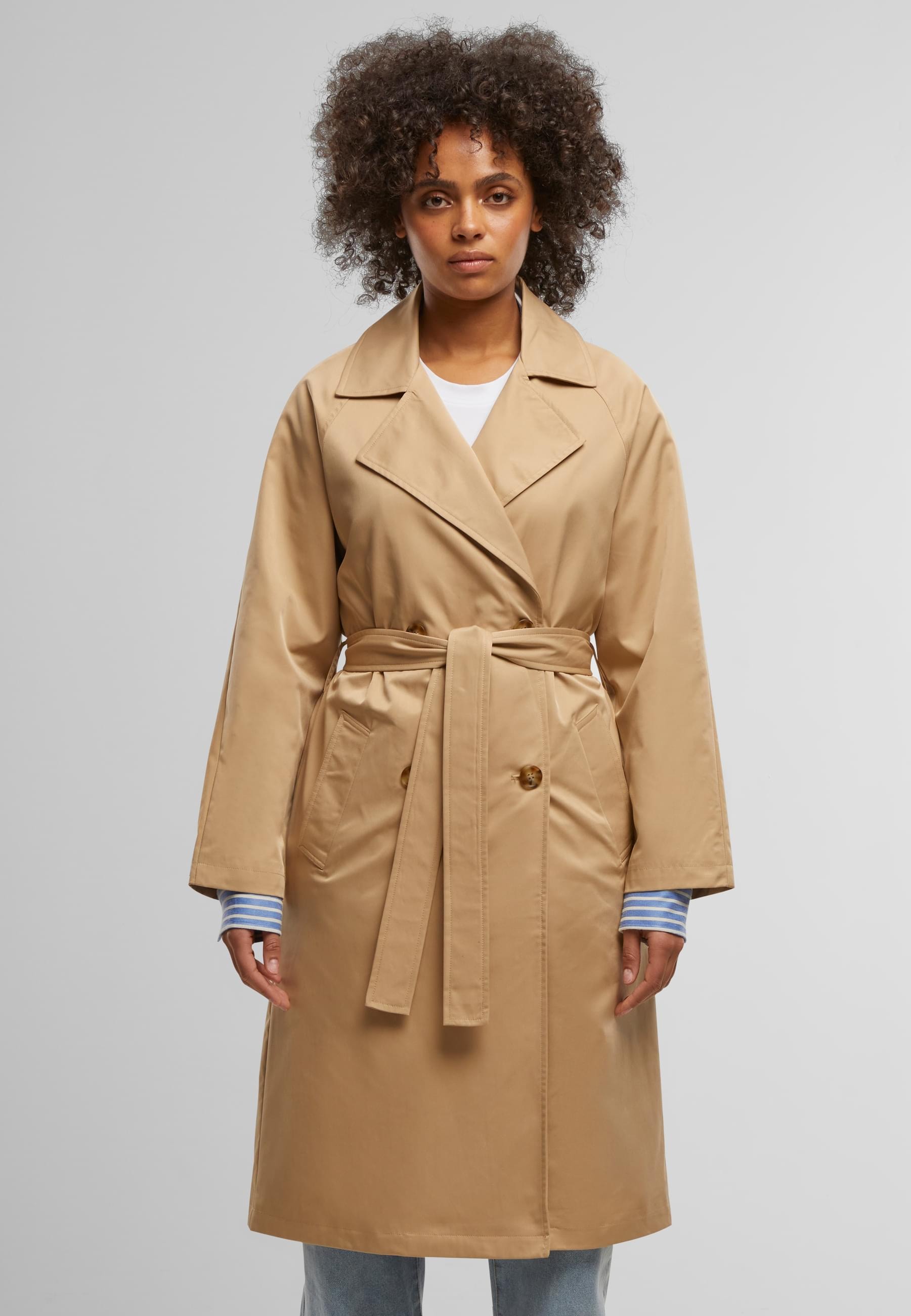 URBAN CLASSICS Winterjacke »Urban Classics Ladies Trenchcoat«, (1 St.), ohne Kapuze