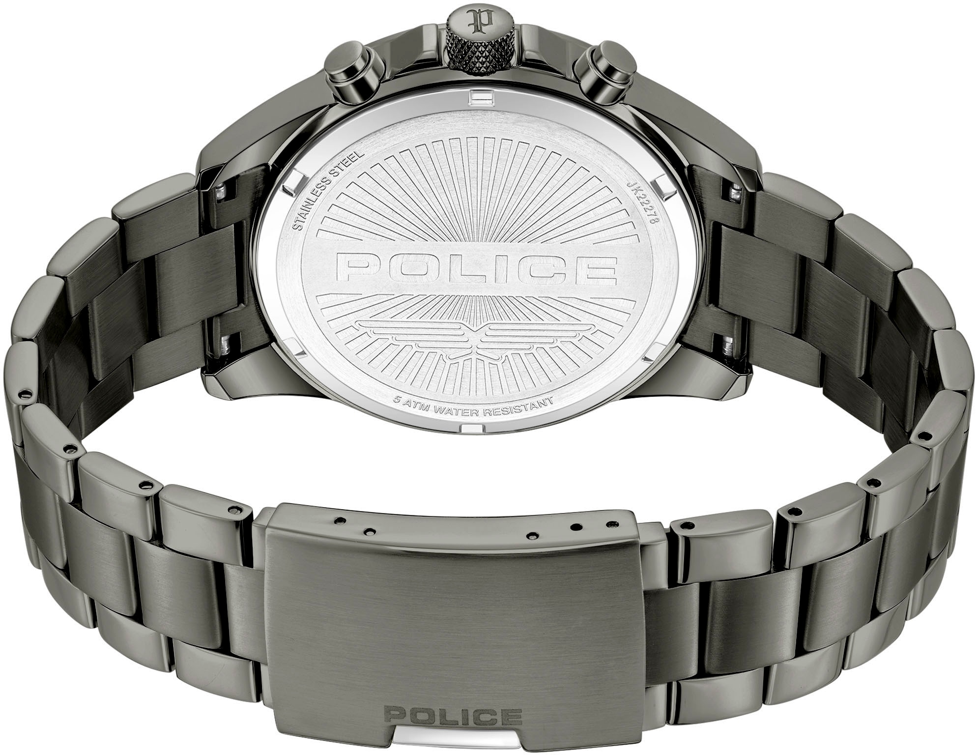 Police Multifunktionsuhr »MALAWI«, Quarzuhr, Armbanduhr, Herrenuhr, Edelstahlarmband, analog, Wochentag