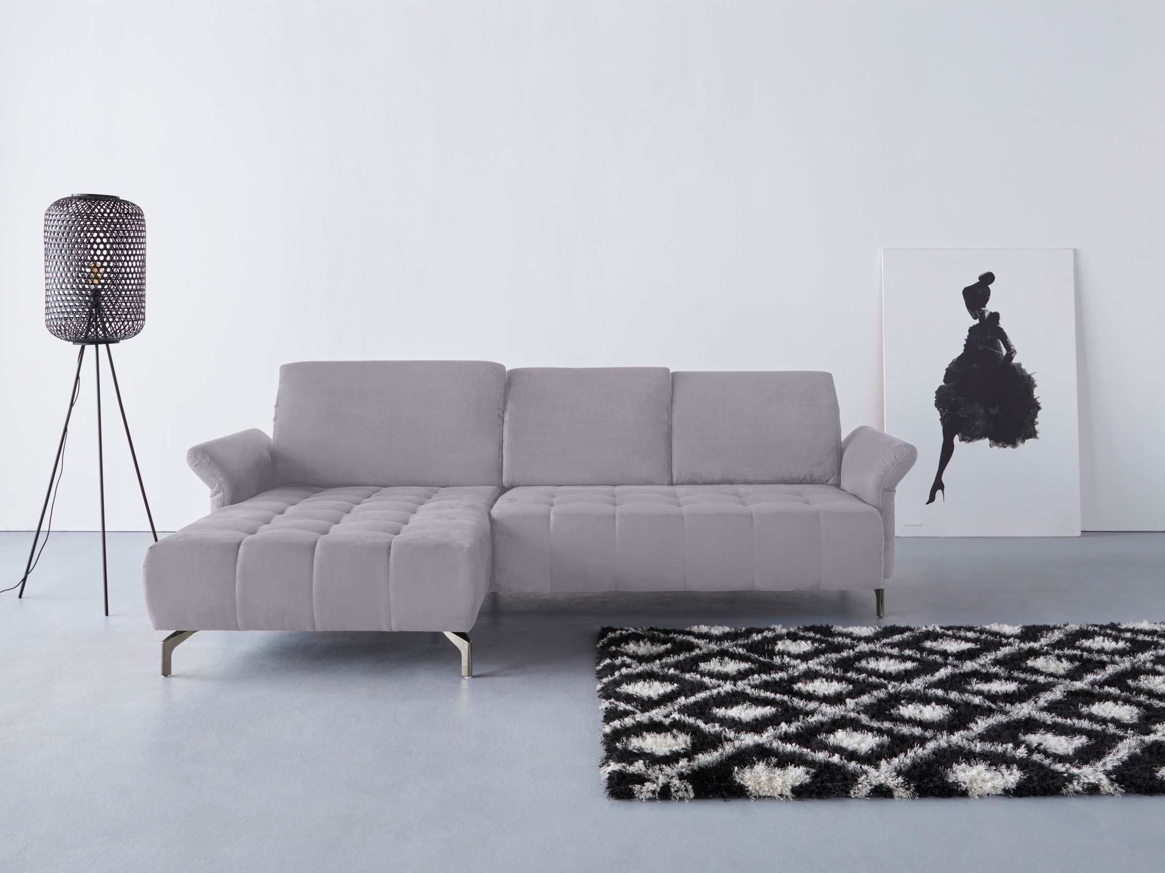 OTTO home Ecksofa "Fresh L-Form" Federkern, wahlweise Kopfteilverstellung und motorischer Vorziehsitz