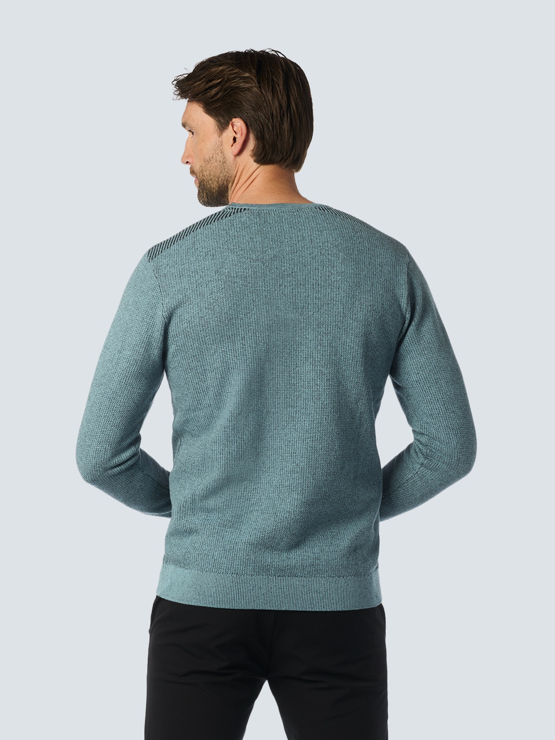 NO EXCESS Rundhalspullover »No Excess Rundhalspullover mit Raffinierter Zwei-Farben-Jacquard«