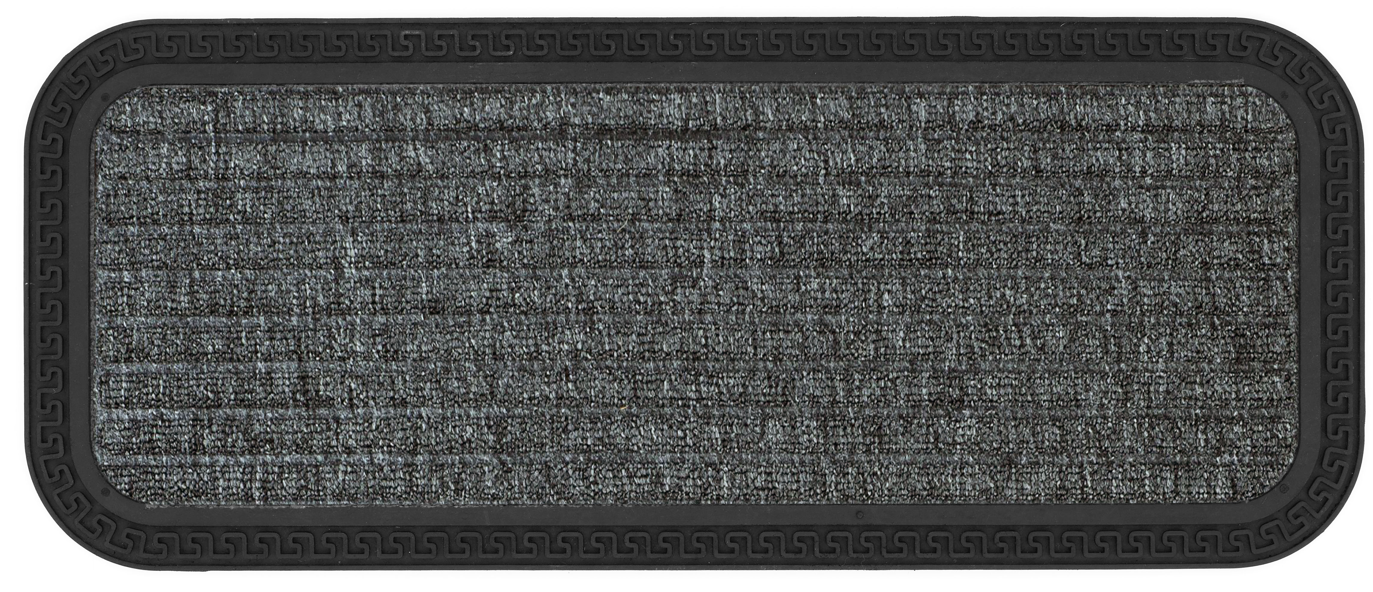 Fußmatte ASTRA, B:25cm H:8mm L:60cm, grau, Gummi, Kunstfaser, Flur, Teppiche, "Border Star 1", Türmatte, Schmutzfangmatte, In -und Outdoor geeignet