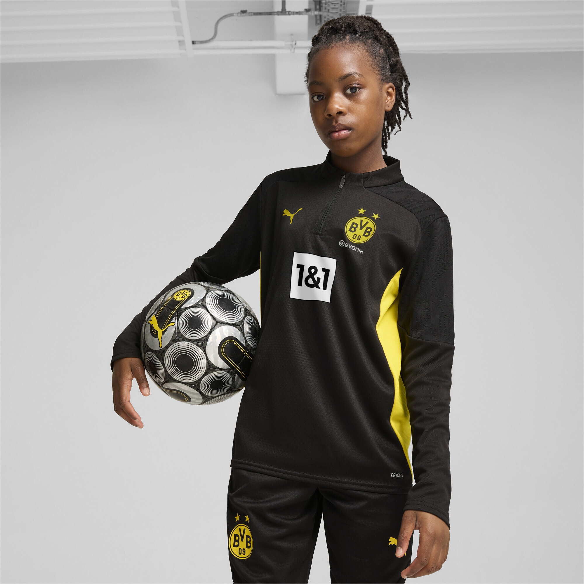 PUMA T-Shirt »Borussia Dortmund Trainingstop mit viertellangem Reißverschluss«
