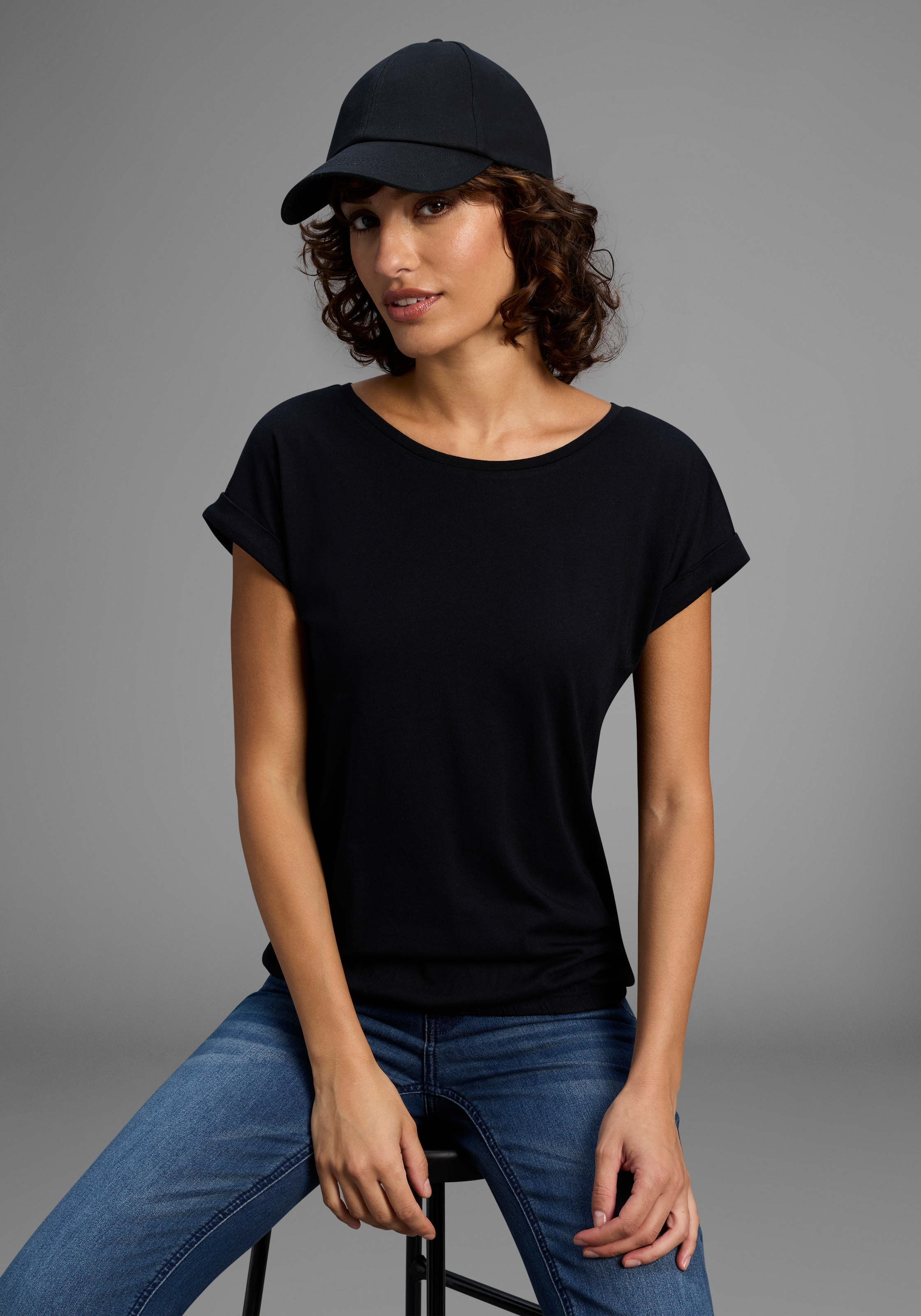 Flashlights T-Shirt Kurzarm, Saum mit Gummibund, Rundhalsausschnitt günstig online kaufen