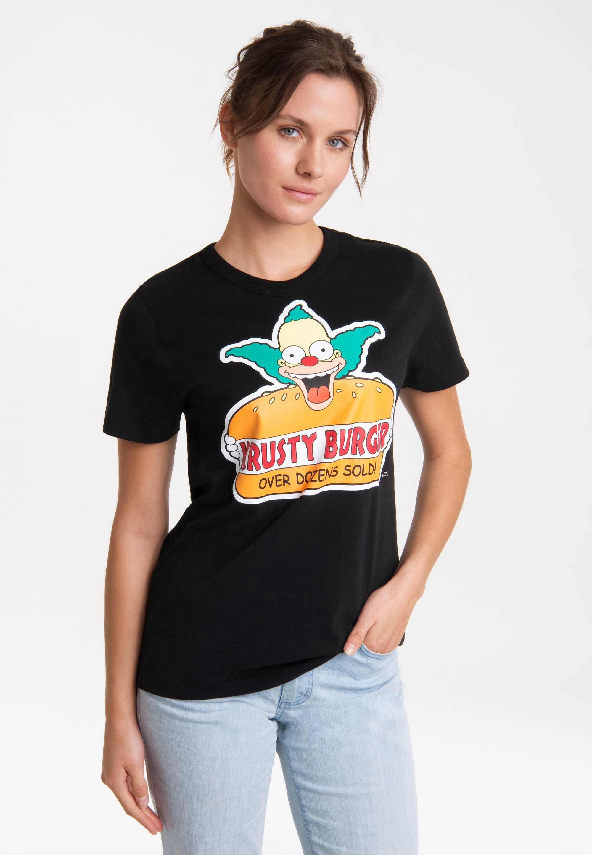 BAUR LOGOSHIRT Friday Krusty, Print lizenziertem der T-Shirt »Simpsons - | Black Clown«, mit