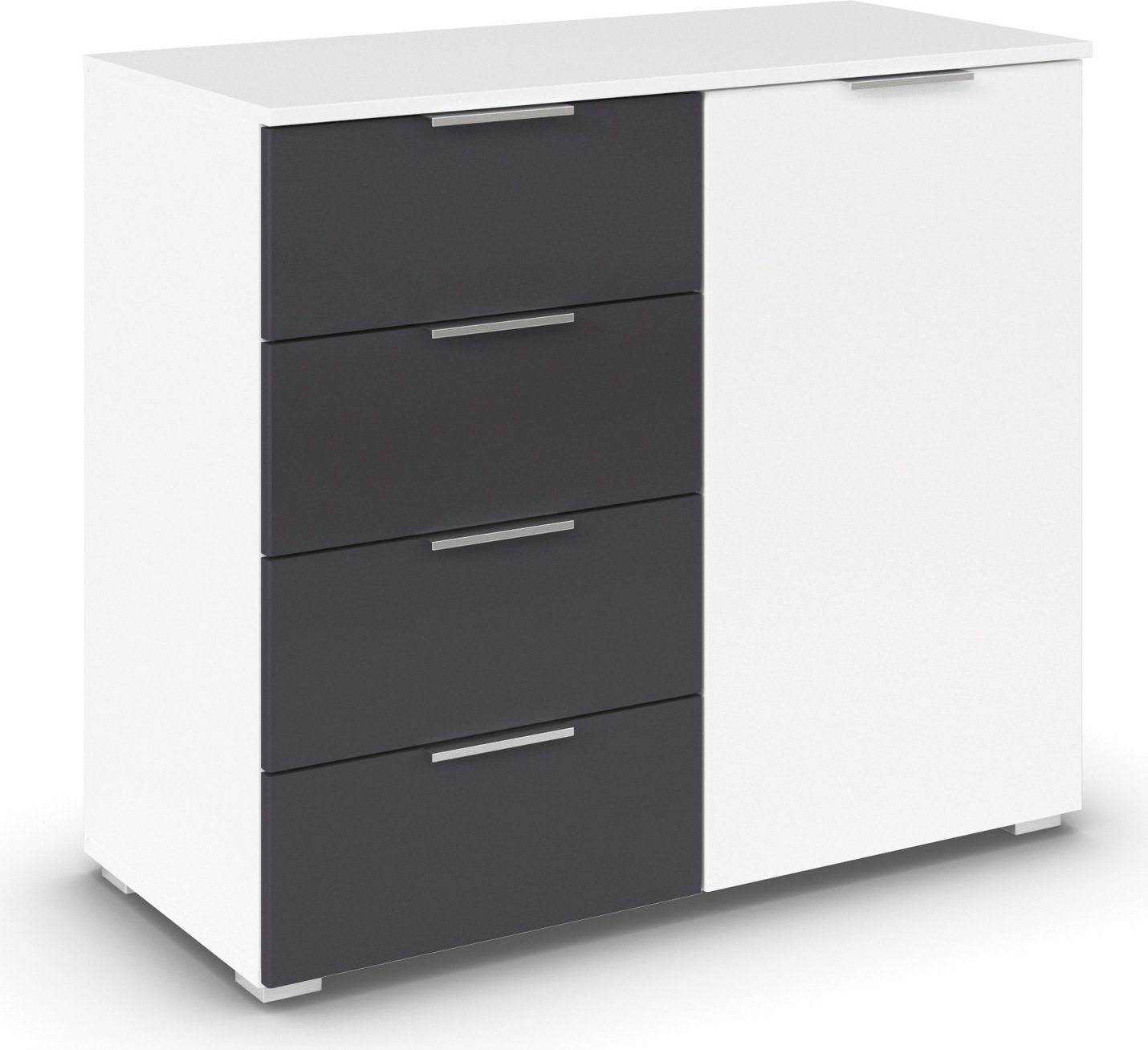 rauch Schubkastenkommode »Monza Kommode Sideboard Wäscheschrank«, mit 4 geräumigen Schubkästen in trendigen Farbkombinationen