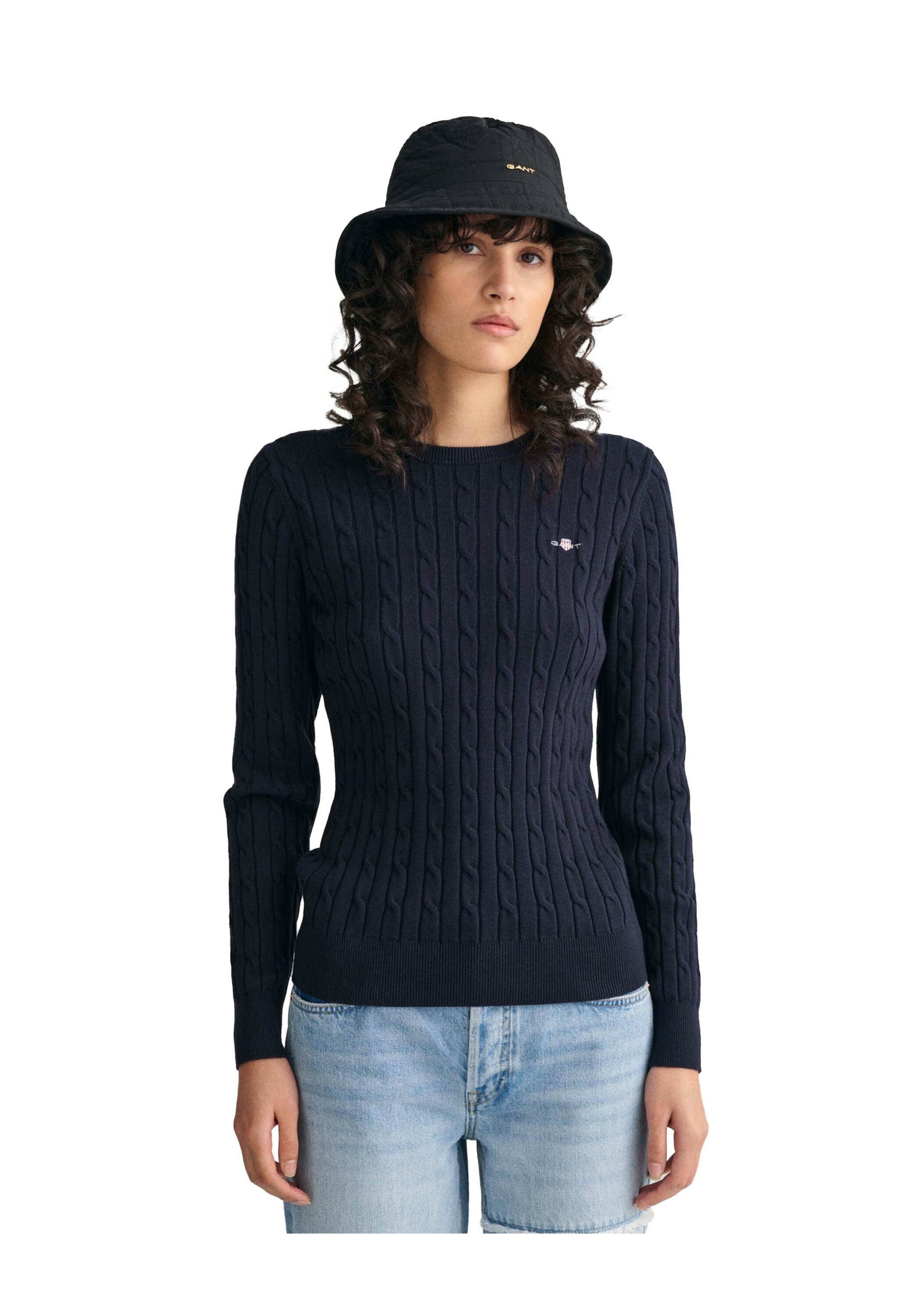 Gant Sweater "Strickpullover STRETCH COTTON CABLE C-NECK" günstig online kaufen