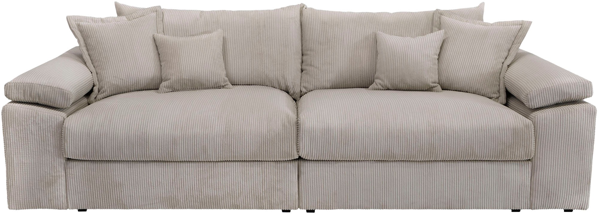 Big-Sofa HOME AFFAIRE, B:246cm T:123cm, grau, 100% Polyester, Sofas, "Soft&Cosy XL, B: 246 cm - OTTO. Verlässliche Qualität.", Mega-Sofa, Cord oder