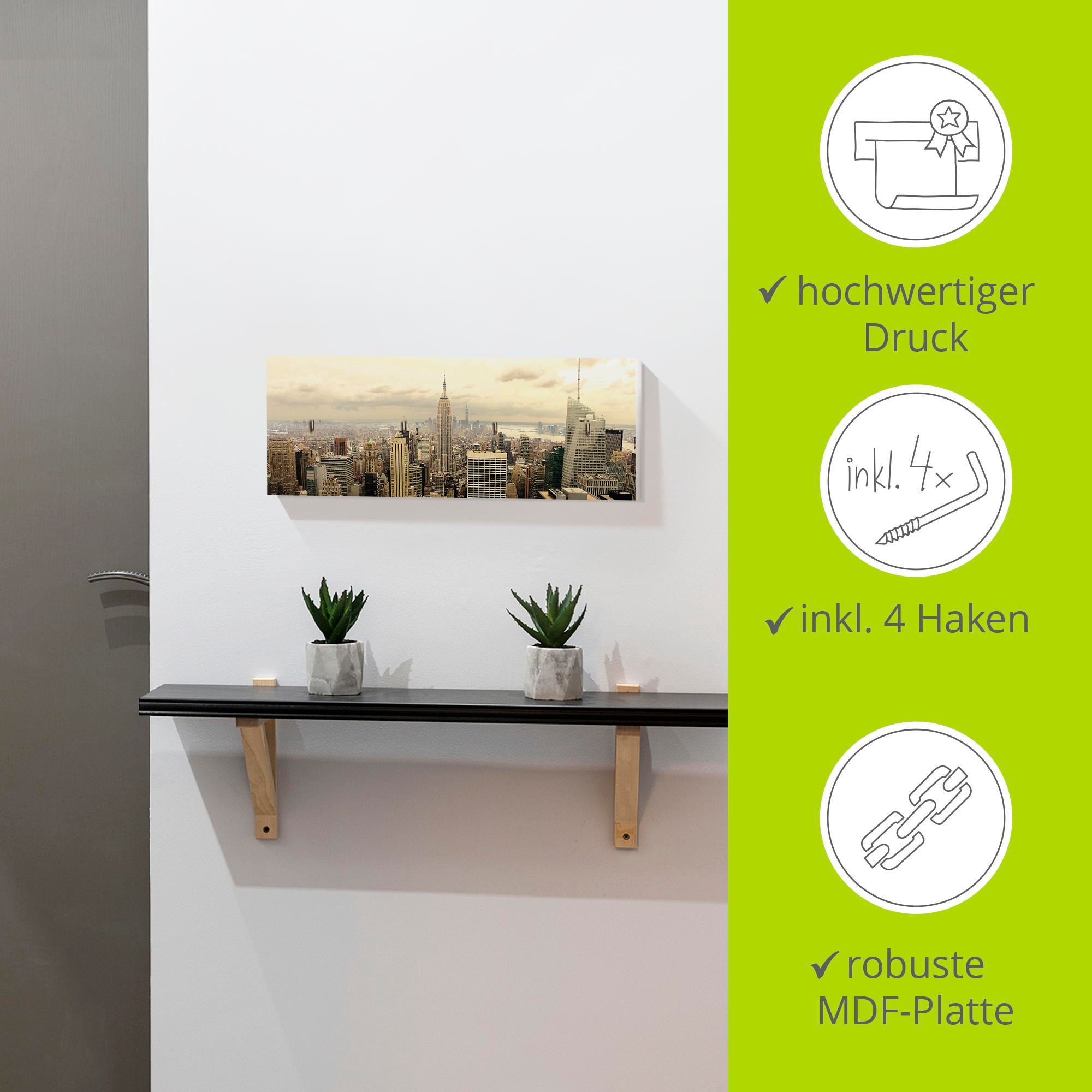 Artland Hakenleiste »Skyline Manhattan - New York«, MDF