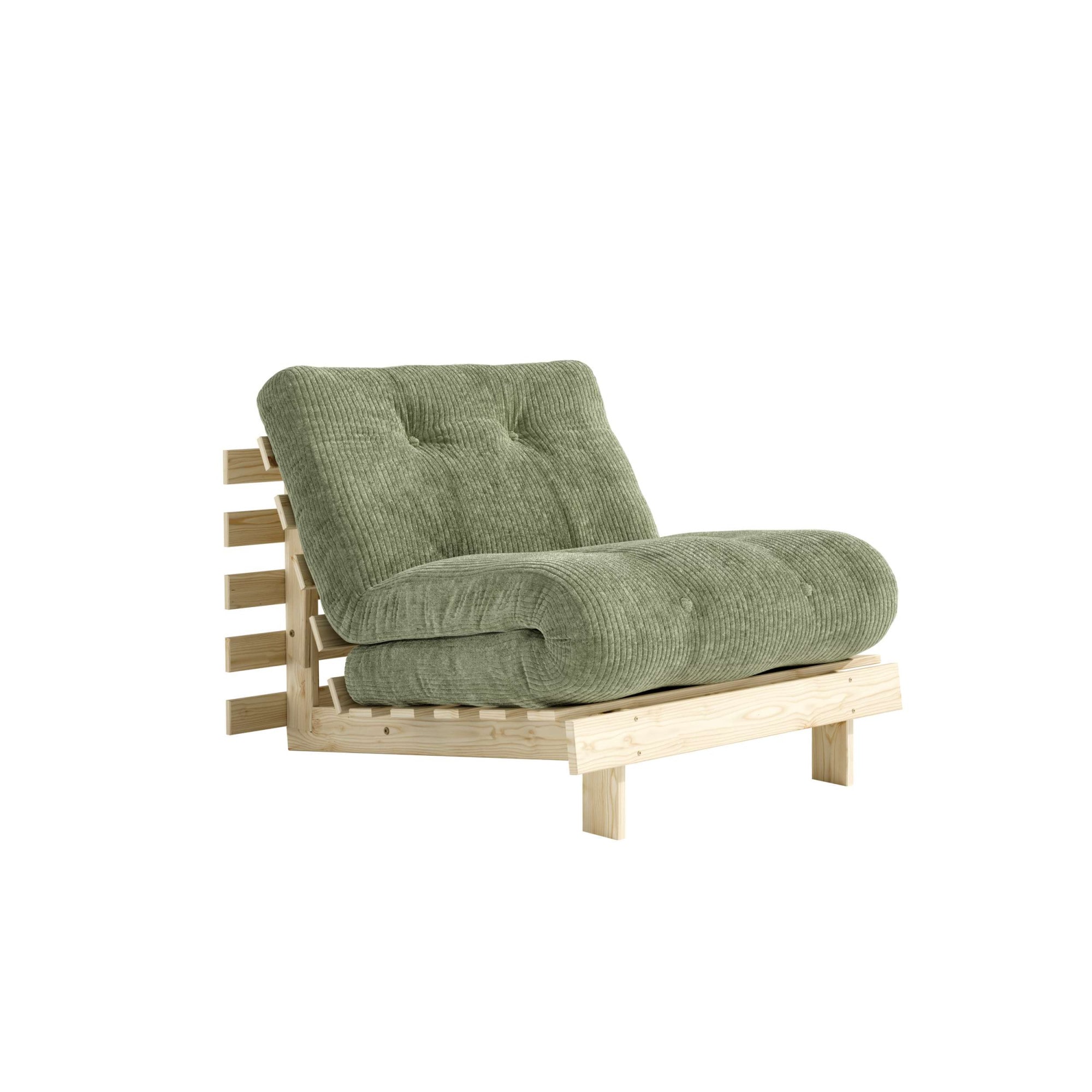 Karup Design Daybett "Roots Sofa Bed, Schlafsofa, Bettfunktion, FSC-Massivholz, B: 90 cm" Inkl. Futonmatratze. Made in Europe, minimalistisches Design