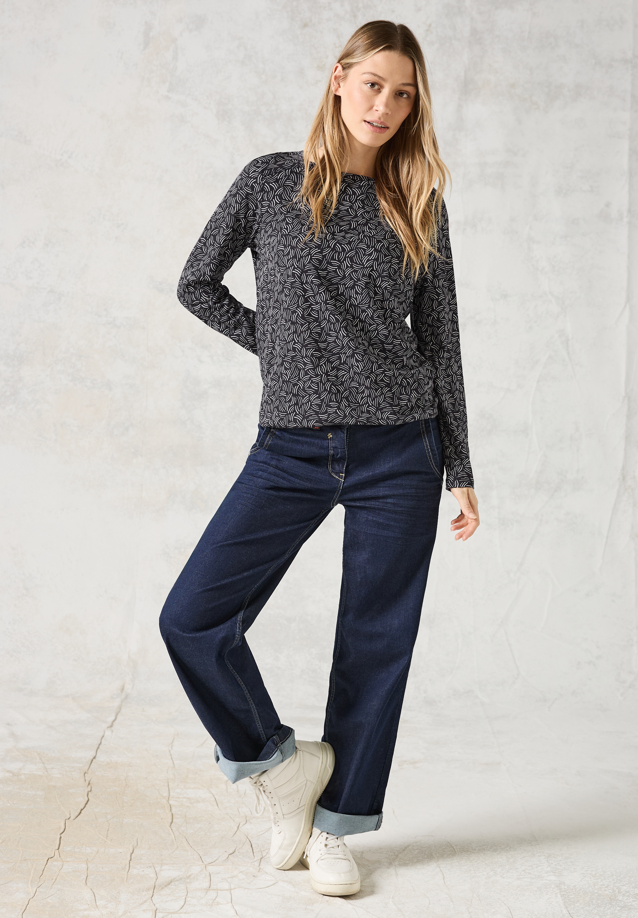 Cecil Langarmshirt, mit grafischem Muster