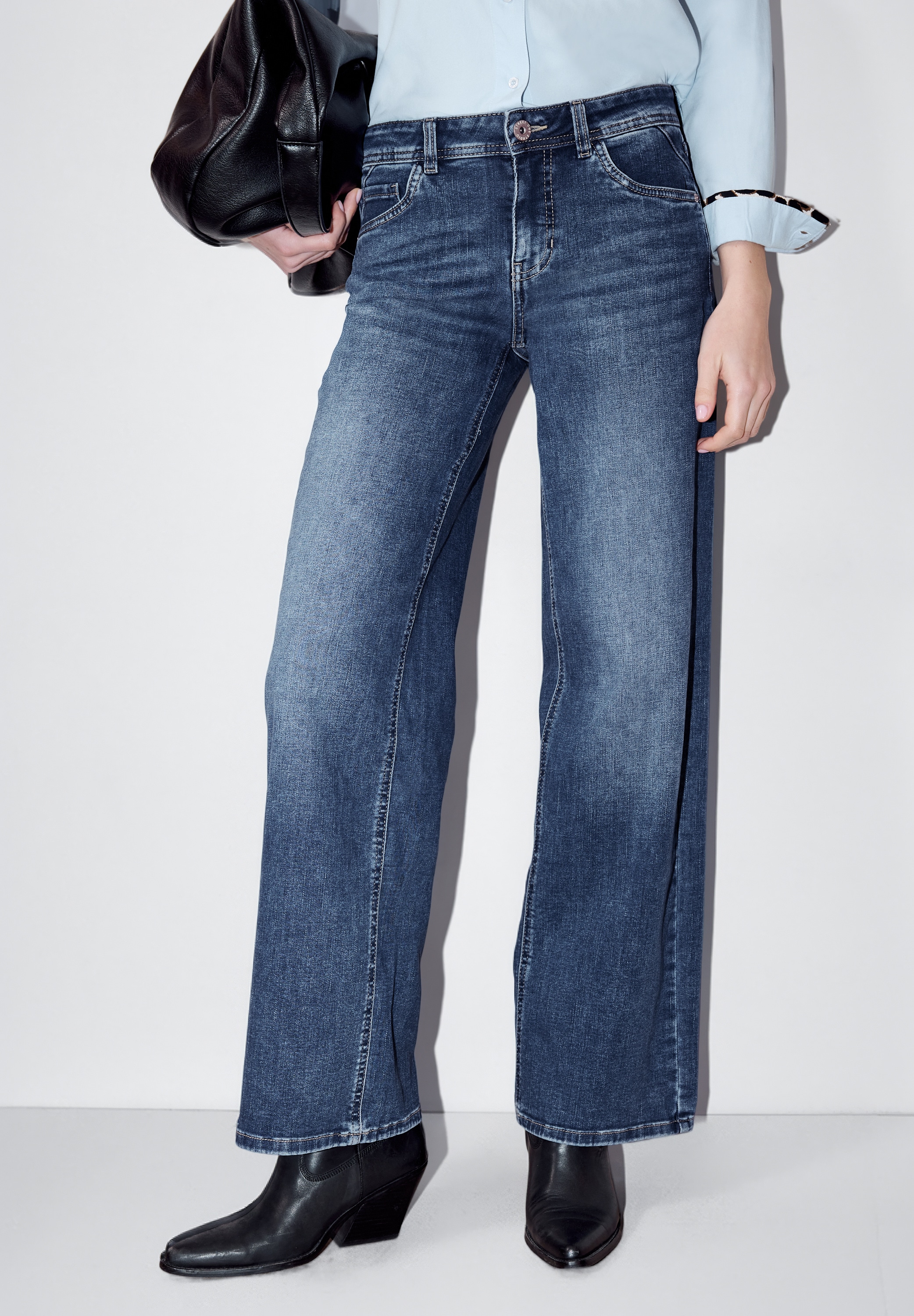 STREET ONE STUDIO Comfort-fit-Jeans mit Wide Legs günstig online kaufen