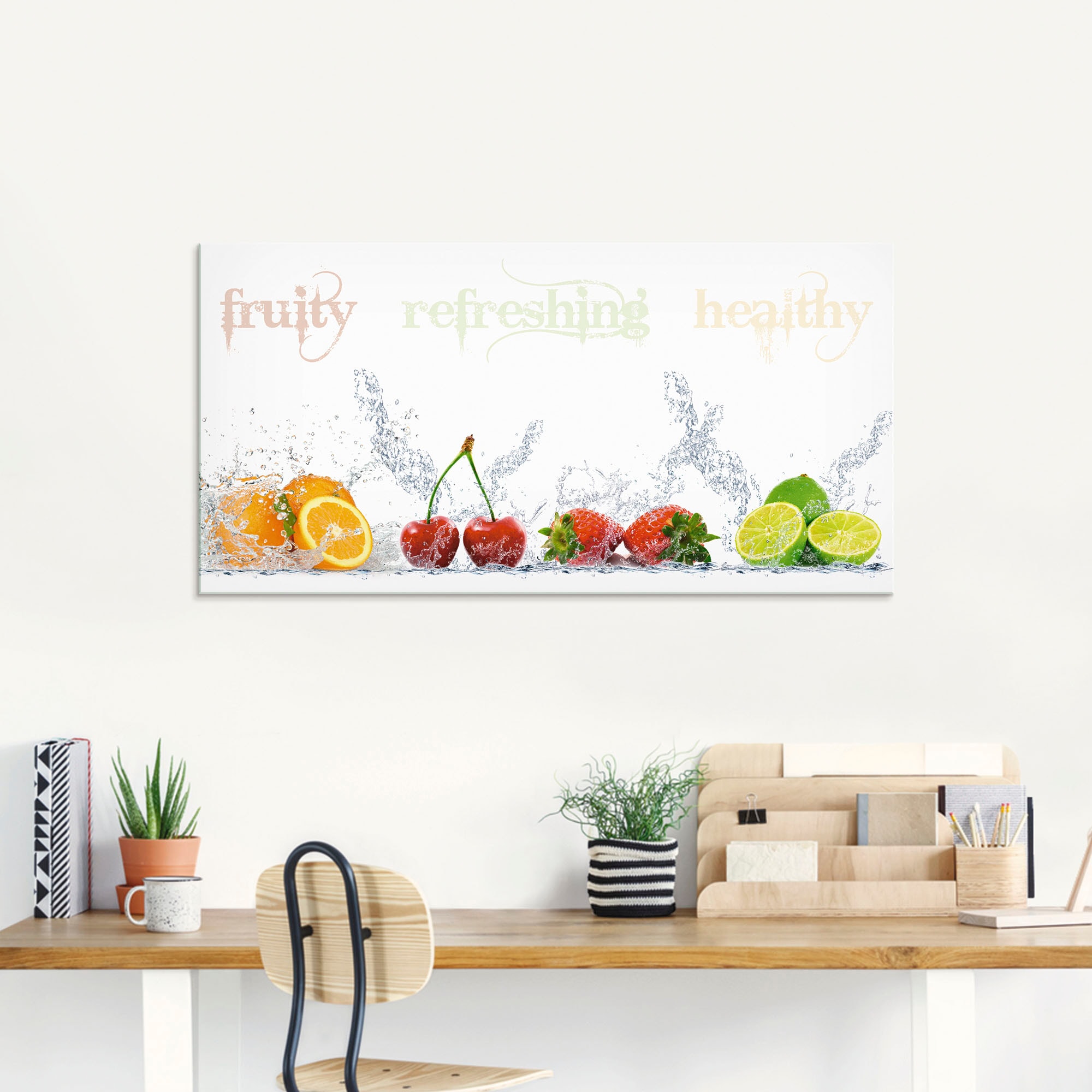 Artland Glasbild »Fruchtig erfrischend gesund Fruchtmix«, Lebensmittel, (1 St.), in verschiedenen Größen